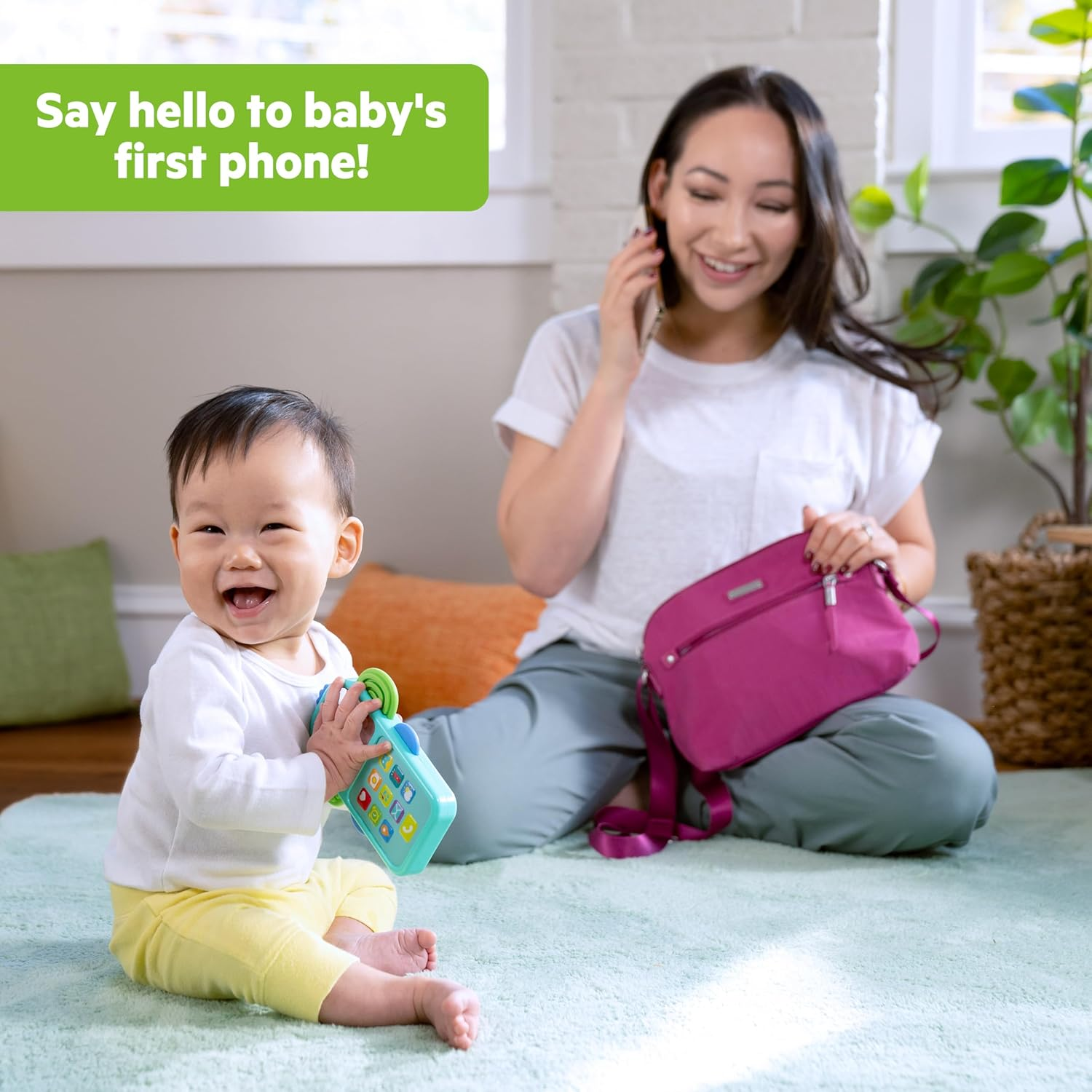 Bright Starts Elephone Baby Phone Toy for Mini-Me Fun with Music and 20+ Sound Effects, 6 Months & Up - Elephone image number 2
