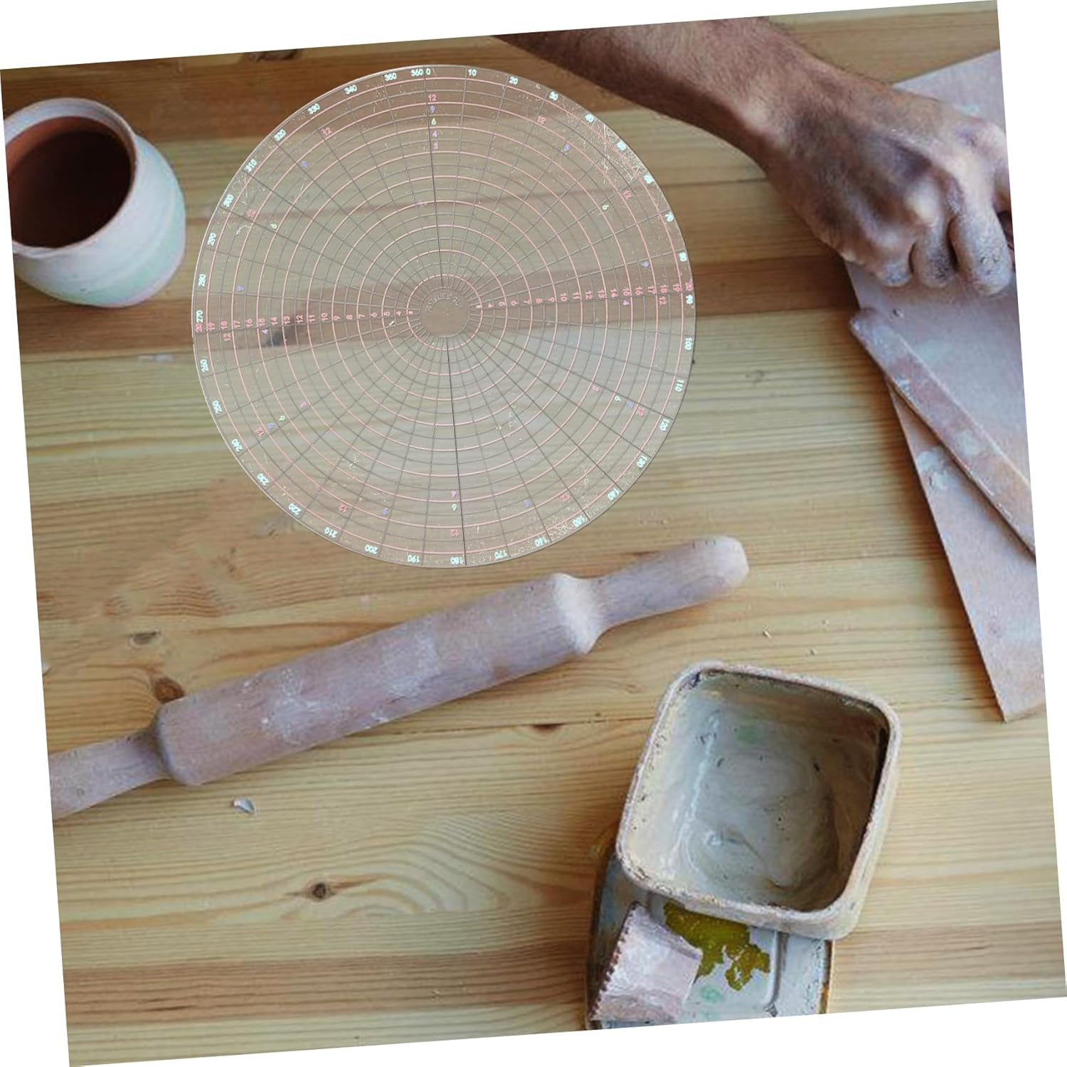 Pottery Tools for Polymer Clay Diy Ceramic Geometric Drawing Template Circle Tool image number 6