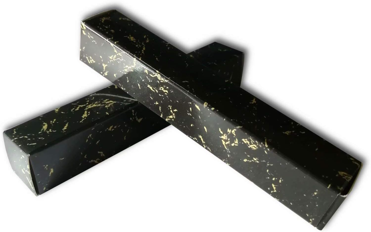 50 Pcs Empty Lip Gloss Boxes 12X2X2Cm Mascara Wand Tube Packaging Black Marbling Long Lipgloss Paper Case Lip Balm Glaze Gift Organizer Foldable DIY Make-Up Sample Wrapping Storage image number 5