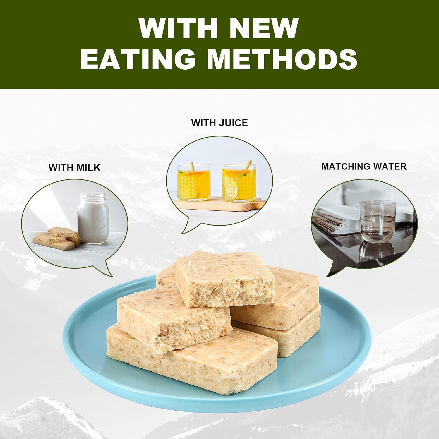 Emergency Food Ration Bars, Survival Food with Tin Box, Long Self Life Survival Tabs Supply for Outdoor Camping Emergency Snowstorm Earthquake Disaster Preparedness Kit