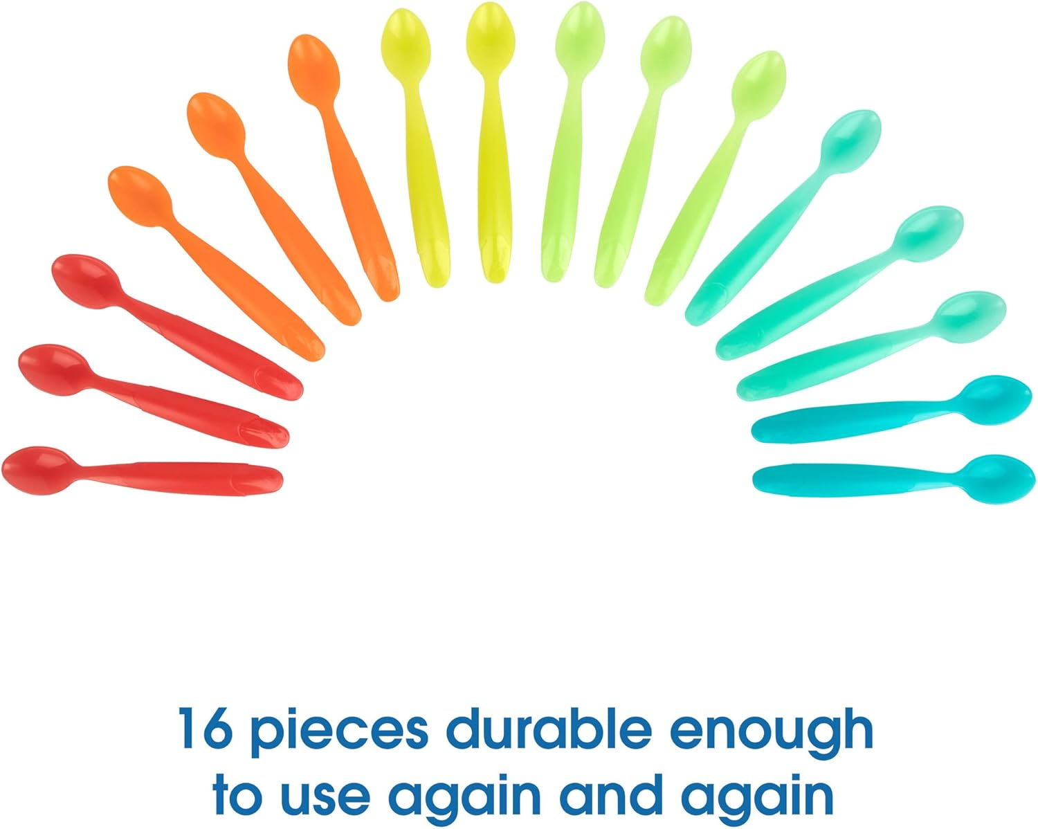 The First Years Take and Toss Infant Spoons Set, Neon (16-Pieces) image number 2