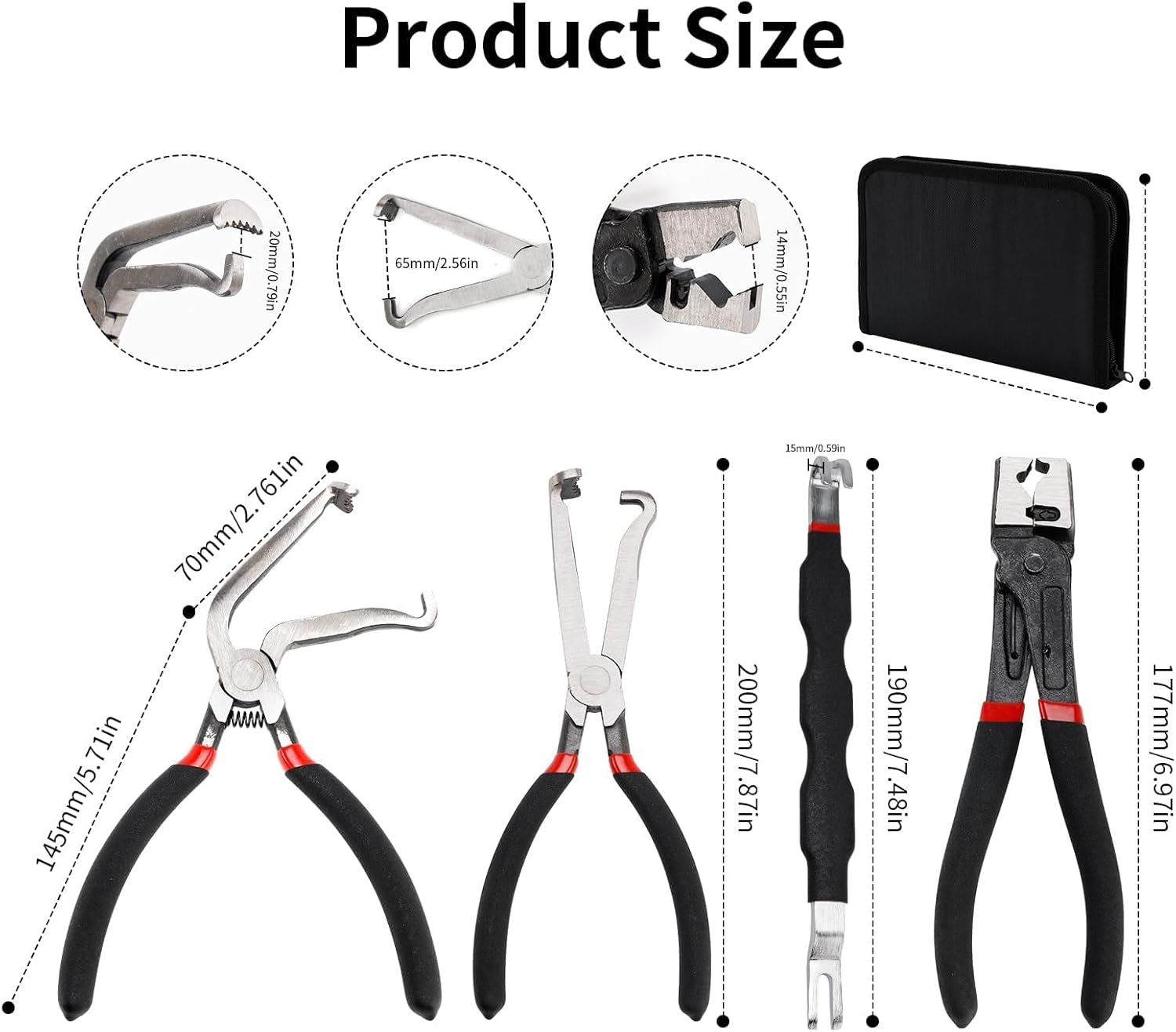 Essential Electrical Disconnect Pliers for Cars - 4 Pieces Set Including Automotive Connector Separator Tool and Fuel Line Petrol Clip image number 2