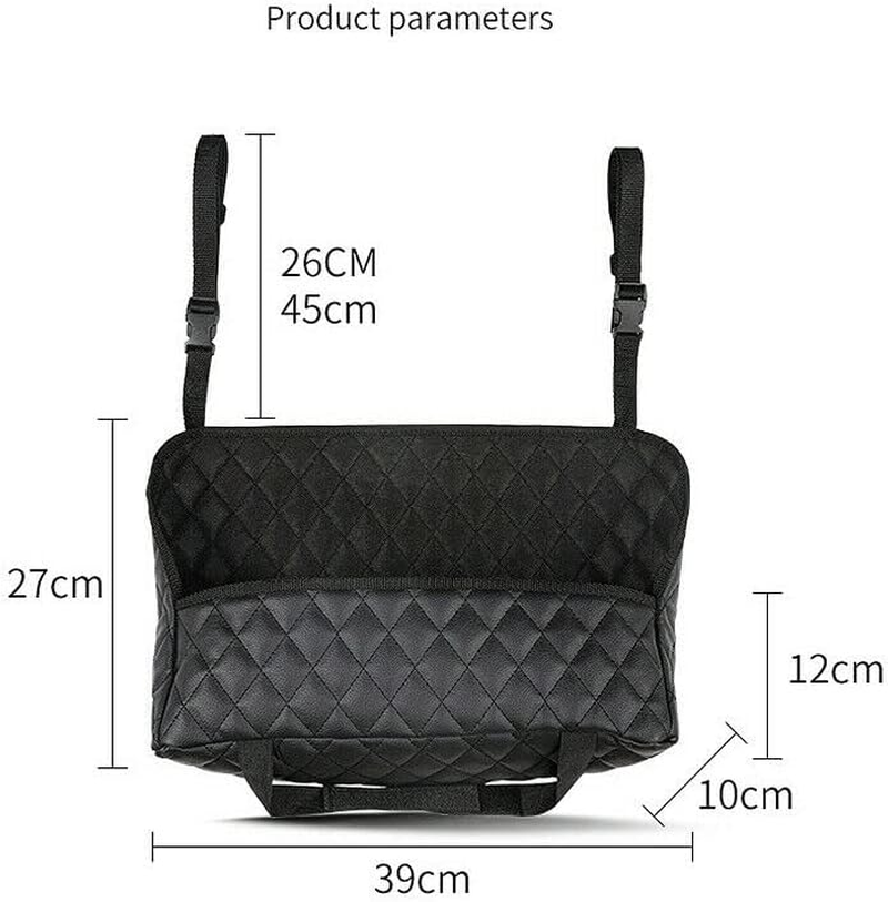 AIMALL Car Handbag Holder, Advanced between Car Seat Storage Bag Net Pocket Handbag Holder Organizer Bag, Black, 10.6 X 15.3 Inches image number 4