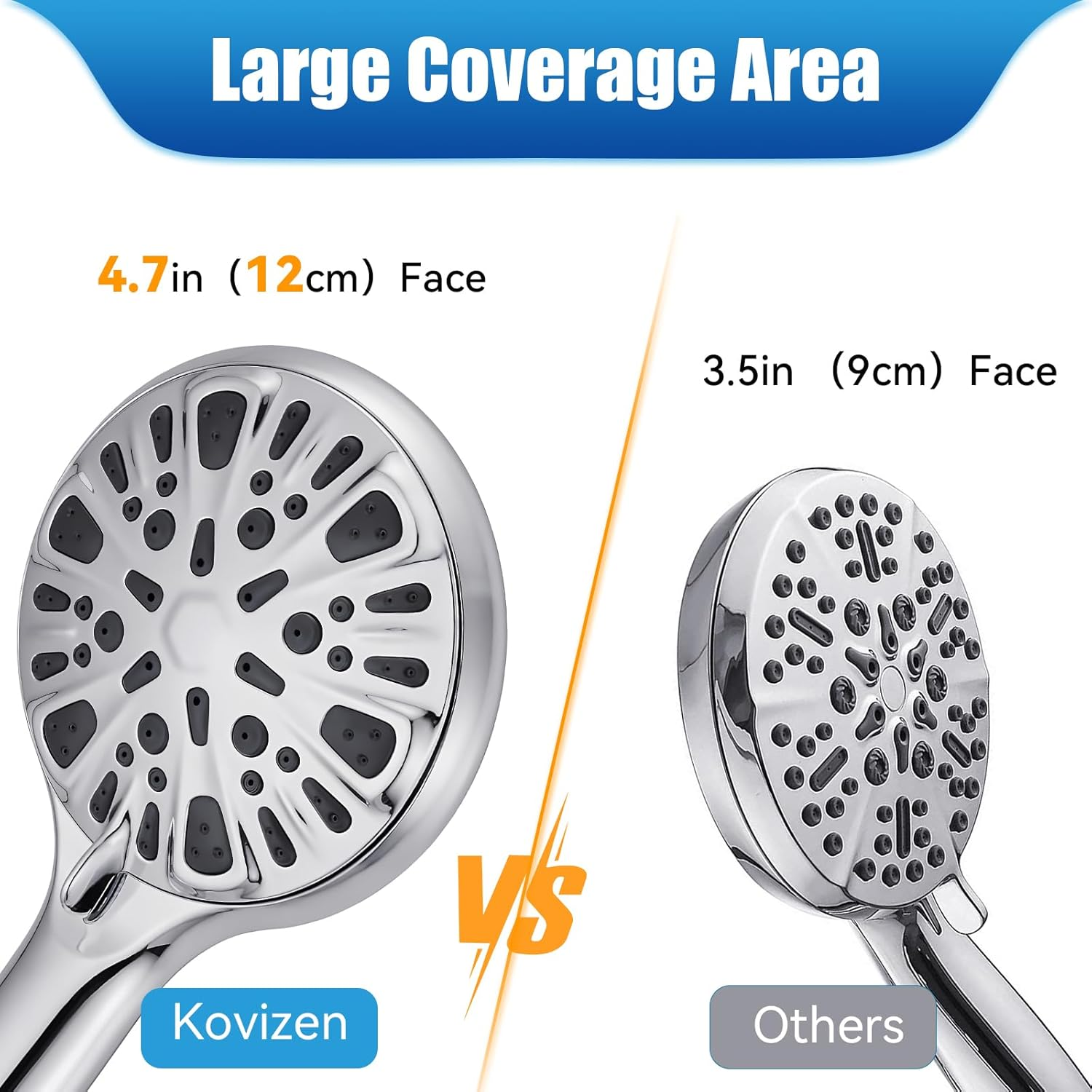 Kovizen Filtered Shower Head, 9 Functions Spray Settings Handheld Showerhead,High Pressure Shower Head with Filter for Hard Water-Remove Chlorine image number 4