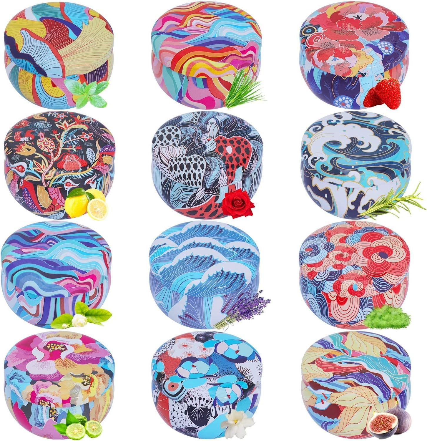 TTRWIN Scented Candles Gift Set,12 Pcs Relaxing Aromatherapy Scented Candles Clearance, Portable Travel Tin Stress Relief Candles for Home Scented, Women, Mother&rsquo;S Day, Christmas image number 3