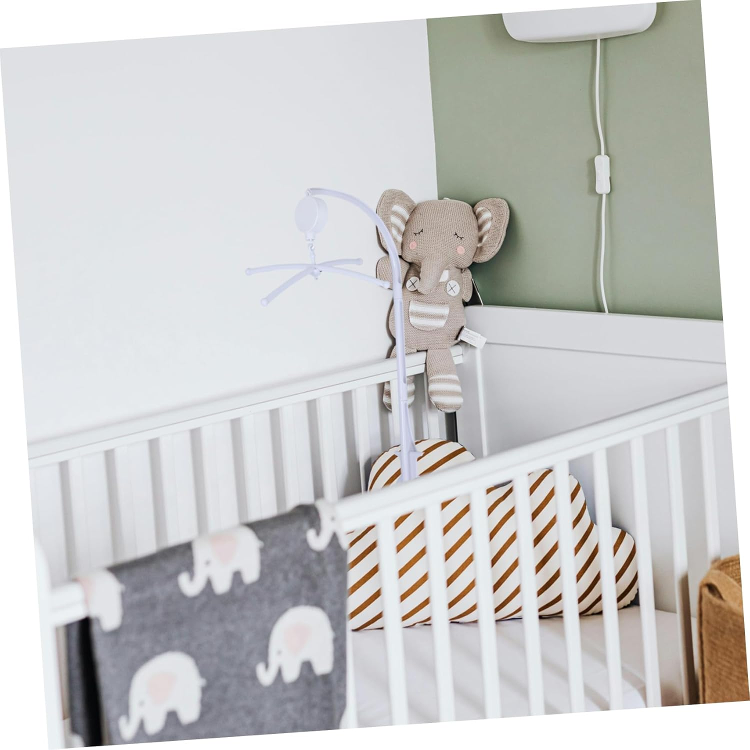 Adjustable Crib Mobile Arm with Bottom Clamp Multi-Functional Bell Bracket for Hanging Mobile Toys Easy Installation for Cribs Flexible Height for Positioning Stable Attachment For image number 6