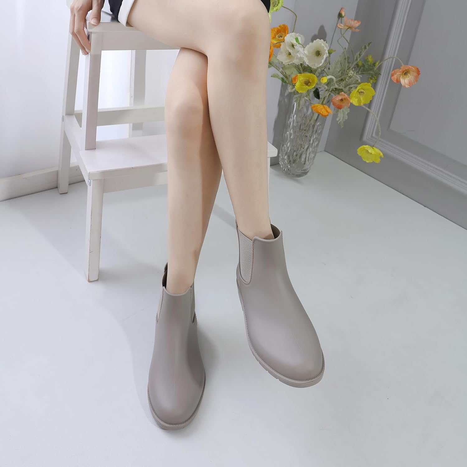 Acfoda Unisex Adult Waterproof Wellington Boots with Block Heel, Size 35-43 image number 4