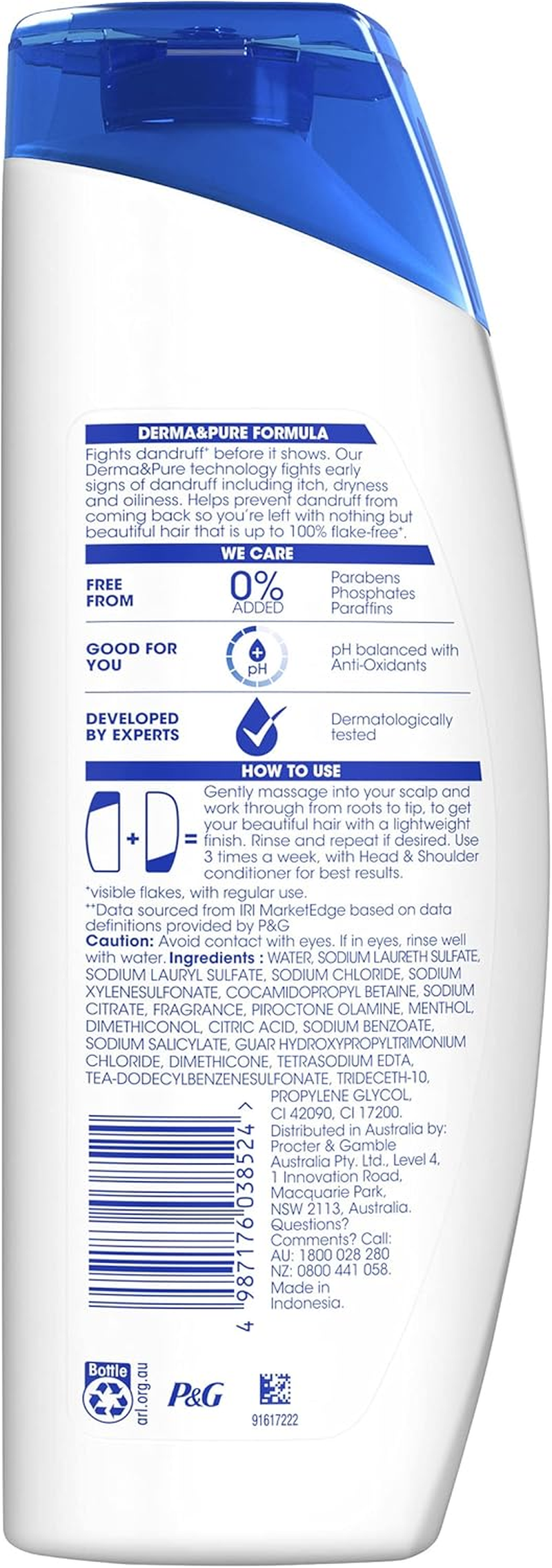 Head & Shoulders Cool Menthol Anti-Dandruff Shampoo, 400 Ml (Pack of 2) image number 3