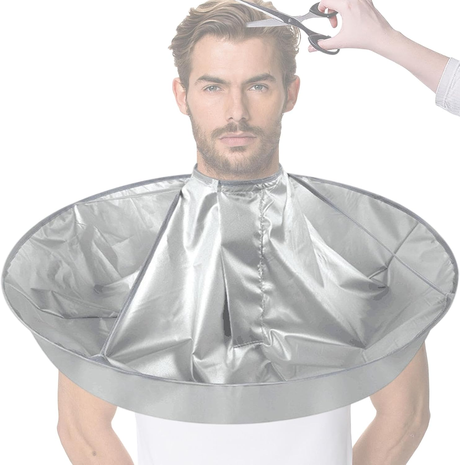 Hair Cutting Cape, Umbrella Haircut Apron, Oilproof Barber Cape, Hairdressing Umbrella Cape, Silver-Coated Hair Cutting Cape, Hair Salon Cape, Adjustable Hair Cutting Cape, Waterproof Barber Cape,