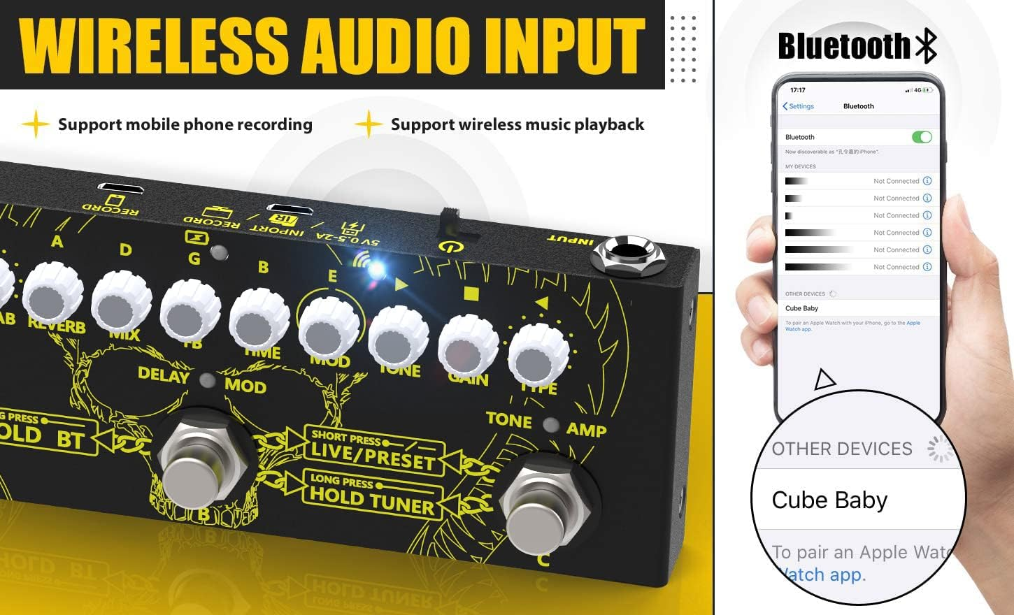 Balee Multi Effects Pedal Guitar Pedals Effects Combined Delay Reverb Chorus Effect Pedal with IR Loading Multi Effects Guitar Pedal for Electric Bass Guitar image number 1