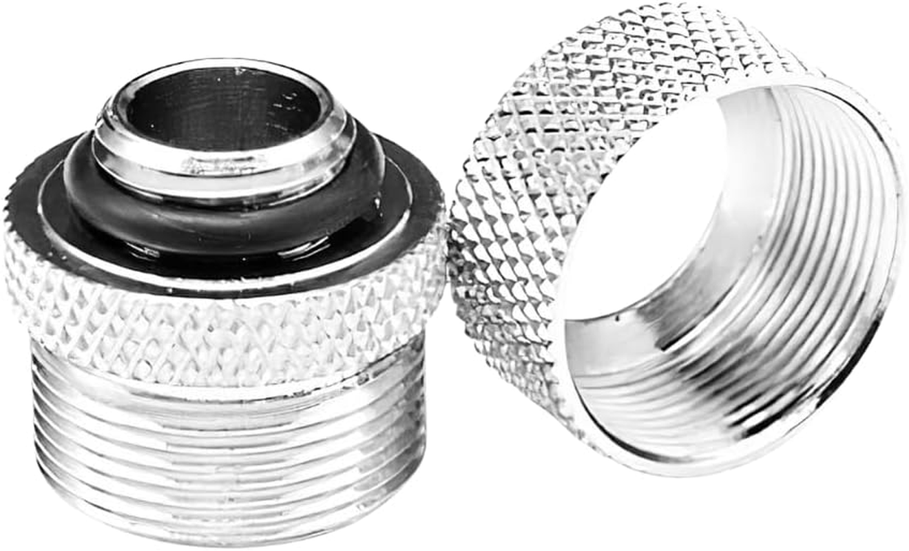 Dracaena.Io 6 Pack G1/4" Thread to 14Mm Outer Diameter, Hard Tubing Compression Fitting with High Body Design for Computer Water Cooling System, Silver image number 3
