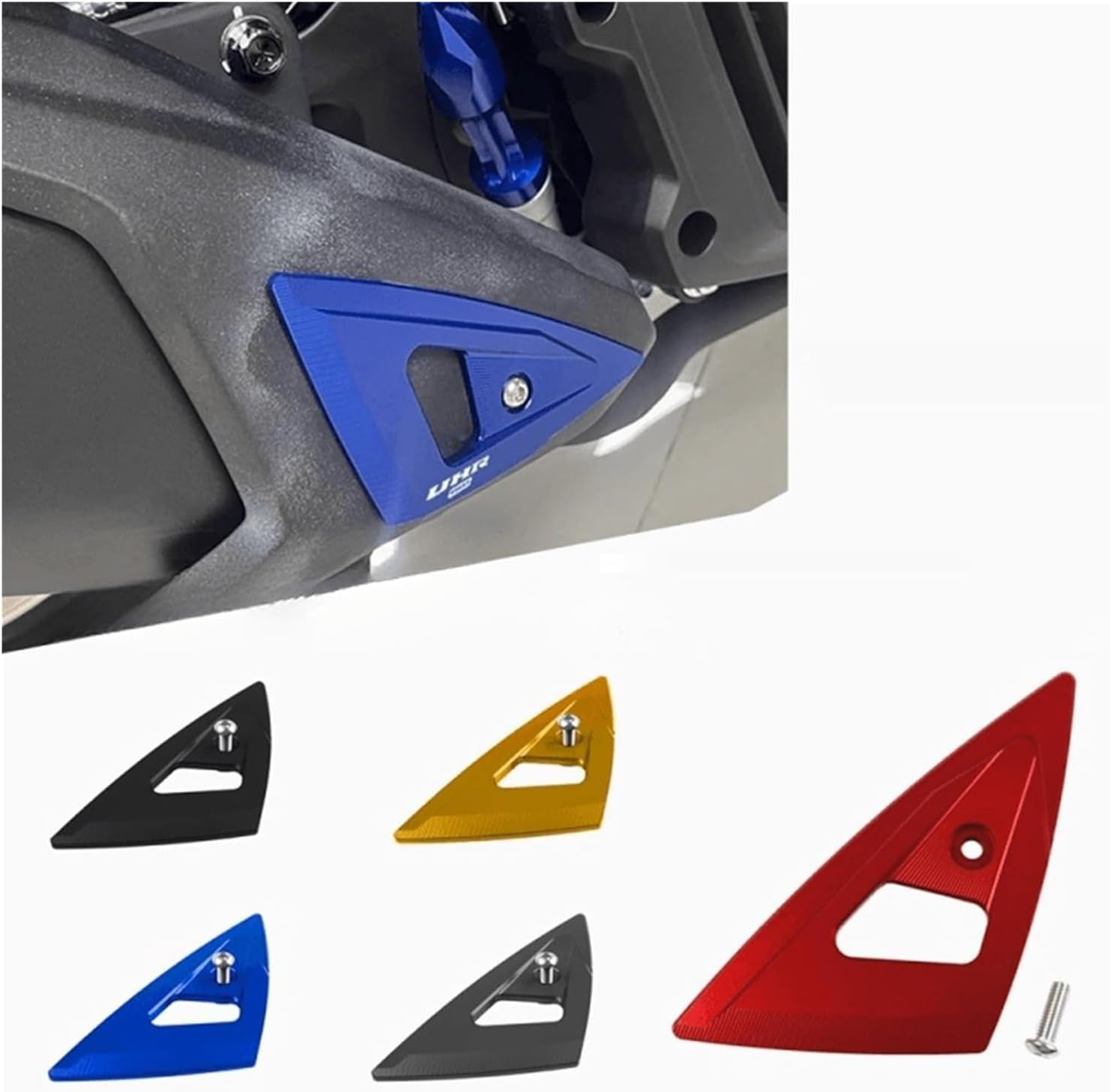 Motorcycle Exhaust Pipe Decorative Bracket Protective Front End Golden Triangle Compatible with S&Uzuki UHR150 image number 1