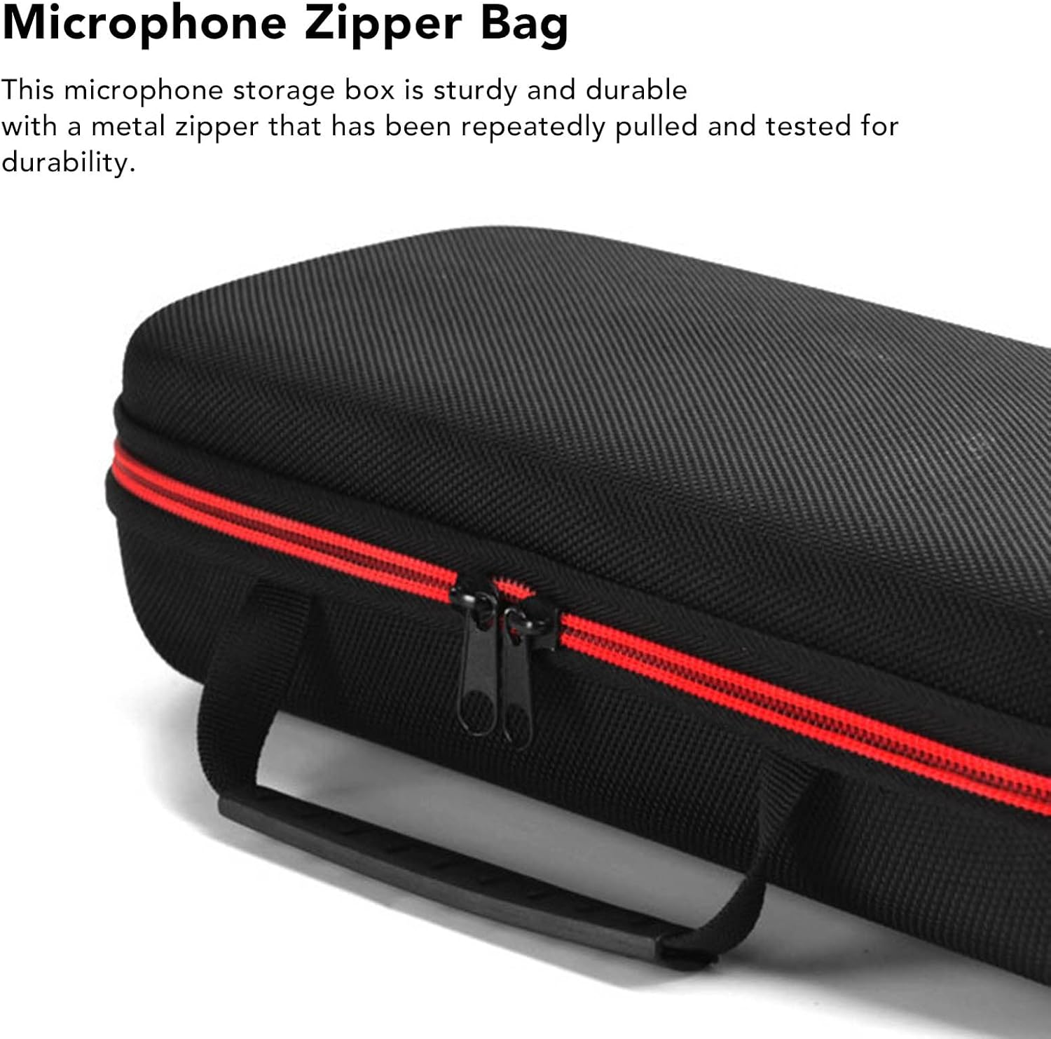 Wireless Microphone Storage Bag with Large Capacity, Shockproof Drop Proof EVA Zipper Bag with Metal Zipper, Sponge Filling image number 2