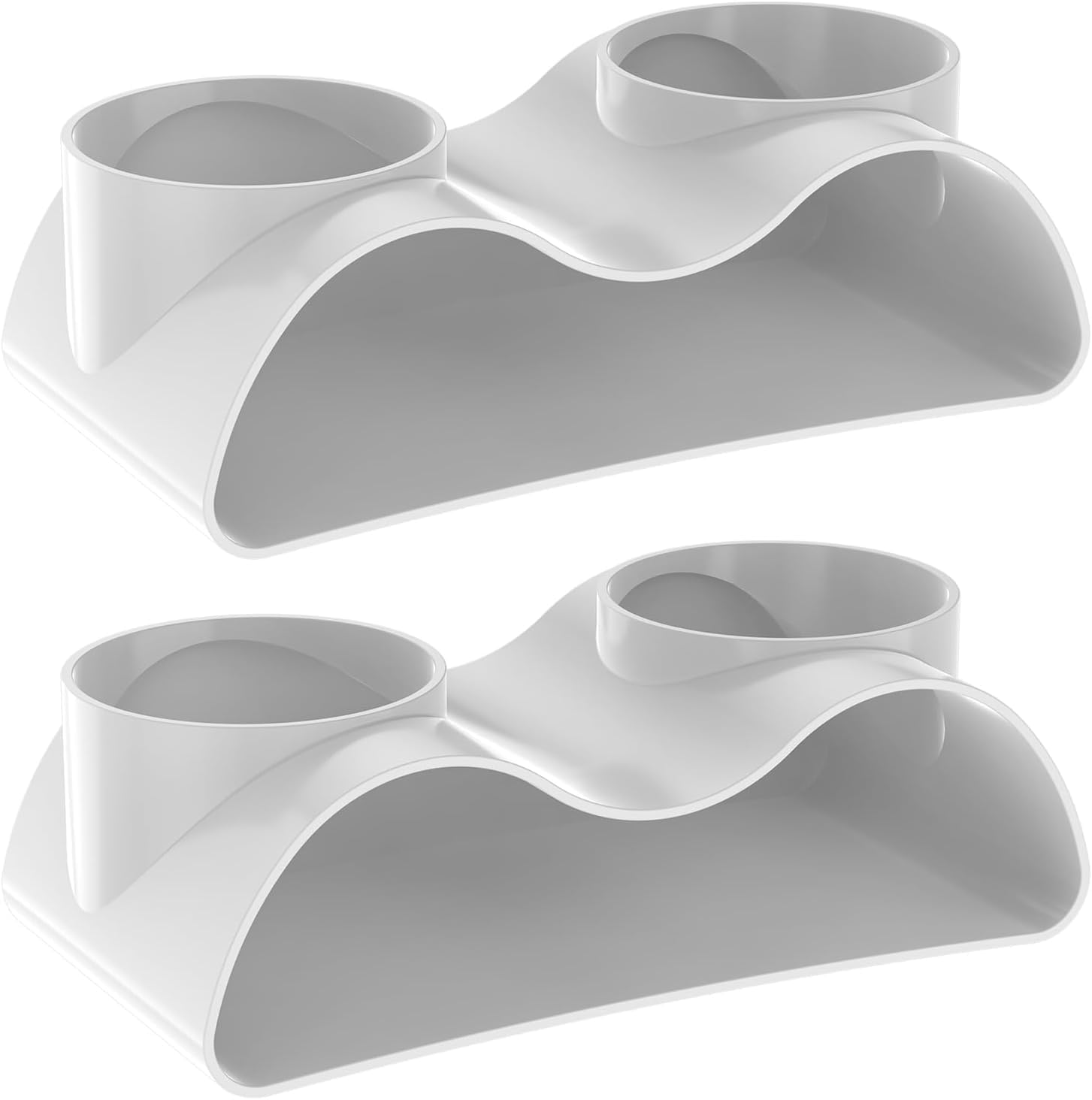 Limcryspp 2-Piece Aquarium Cave Shelter, Double-Hole Underground Tunnel Decoration, Natural Rock Shape, Suitable for Fish Breeding, Shrimp and Gravel Landscaping (White)