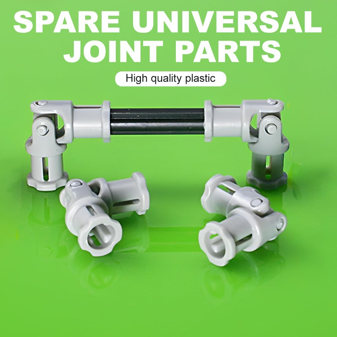 KEMUZ Pack of 15 Small Universal Joints, 3 Pins, Replacement Parts Compatible with All Major Building Block Brands (Assembled) image number 2
