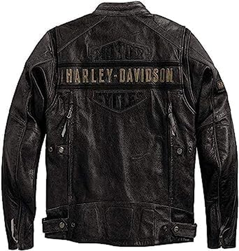 Men&rsquo;S Harley-D Biker Leather Jacket | Motorcycle Leather Jacket for Men image number 6