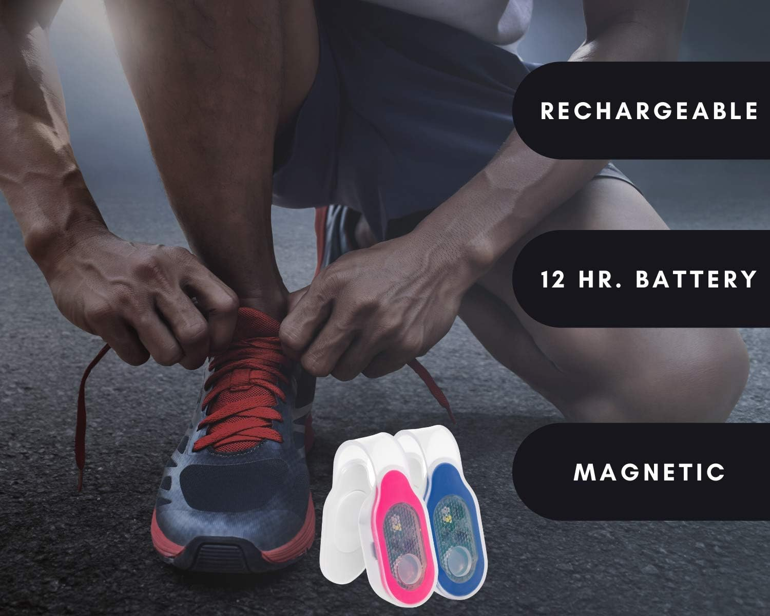 TDL - BRAND Rechargeable Clip-On Magnetic LED Safety Light - Silicone with 3 Light Modes. Perfect for Hiking, Dog Walking, Running, Jogging - Emergency Signal Beacon for Car and Home (Red)