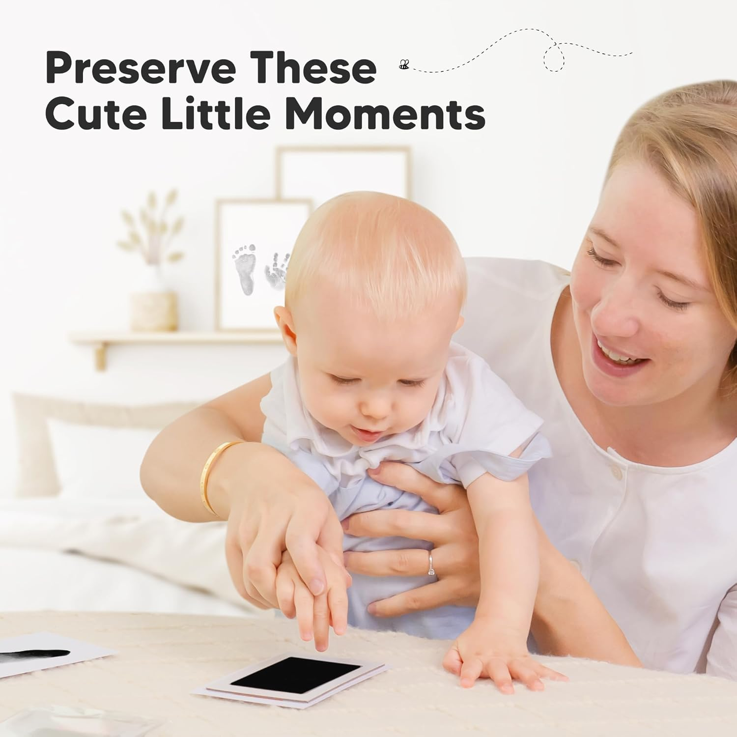 4-Pack Inkless Hand and Footprint Kit - Ink Pad for Baby Hand and Footprints - Dog Paw Print Kit, Dog Nose Print Kit - Baby Footprint Kit, Clean Touch Baby Foot Printing Kit, Handprint Kit (Jet Black) image number 4