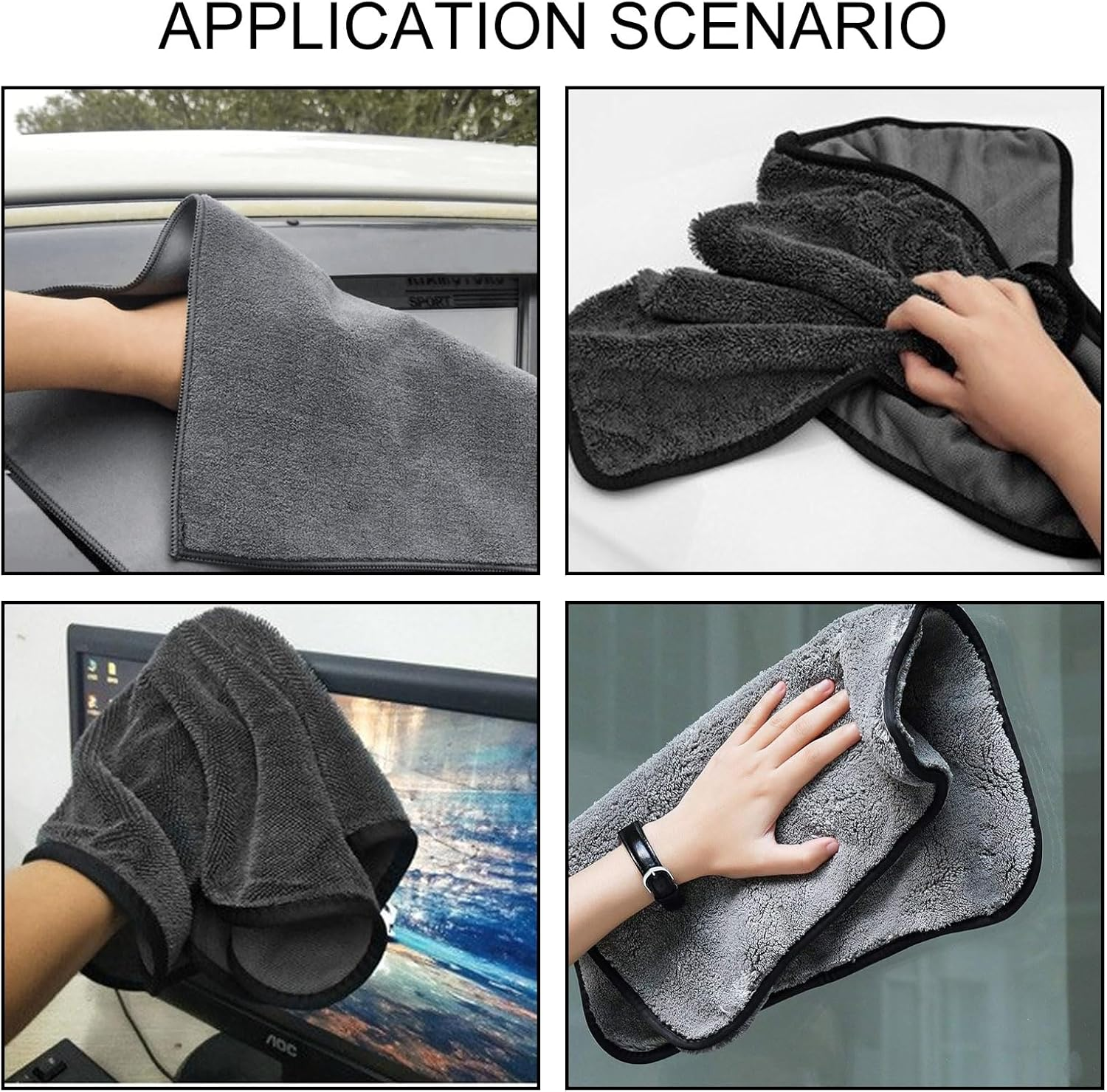 Longzhuo Shiny Bath Wipes Shower Cleaning Cloths, 3Pcs Shiny Bath Drying Towel, Super Absorbent Microfiber Bath Towels, Microfiber Cleaning Cloth for Windows, Bathroom, Car Home Office image number 4