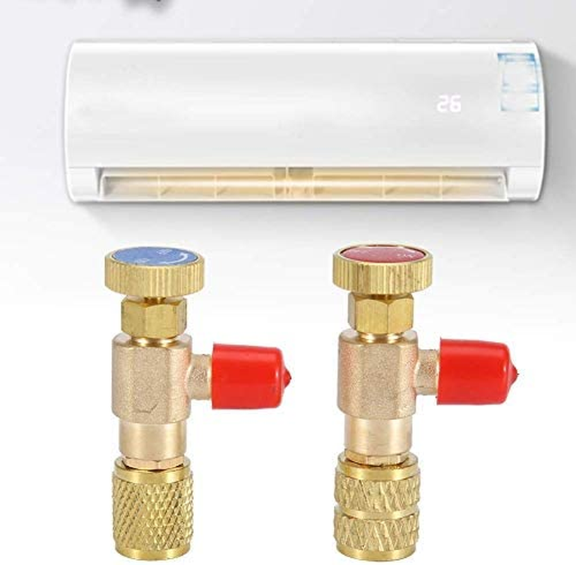 2Pcs Liquid Safety Valve R410A R22 Air Conditioning Refrigerant 1/4" Safety Adapter Refrigerant Charging Valve image number 5