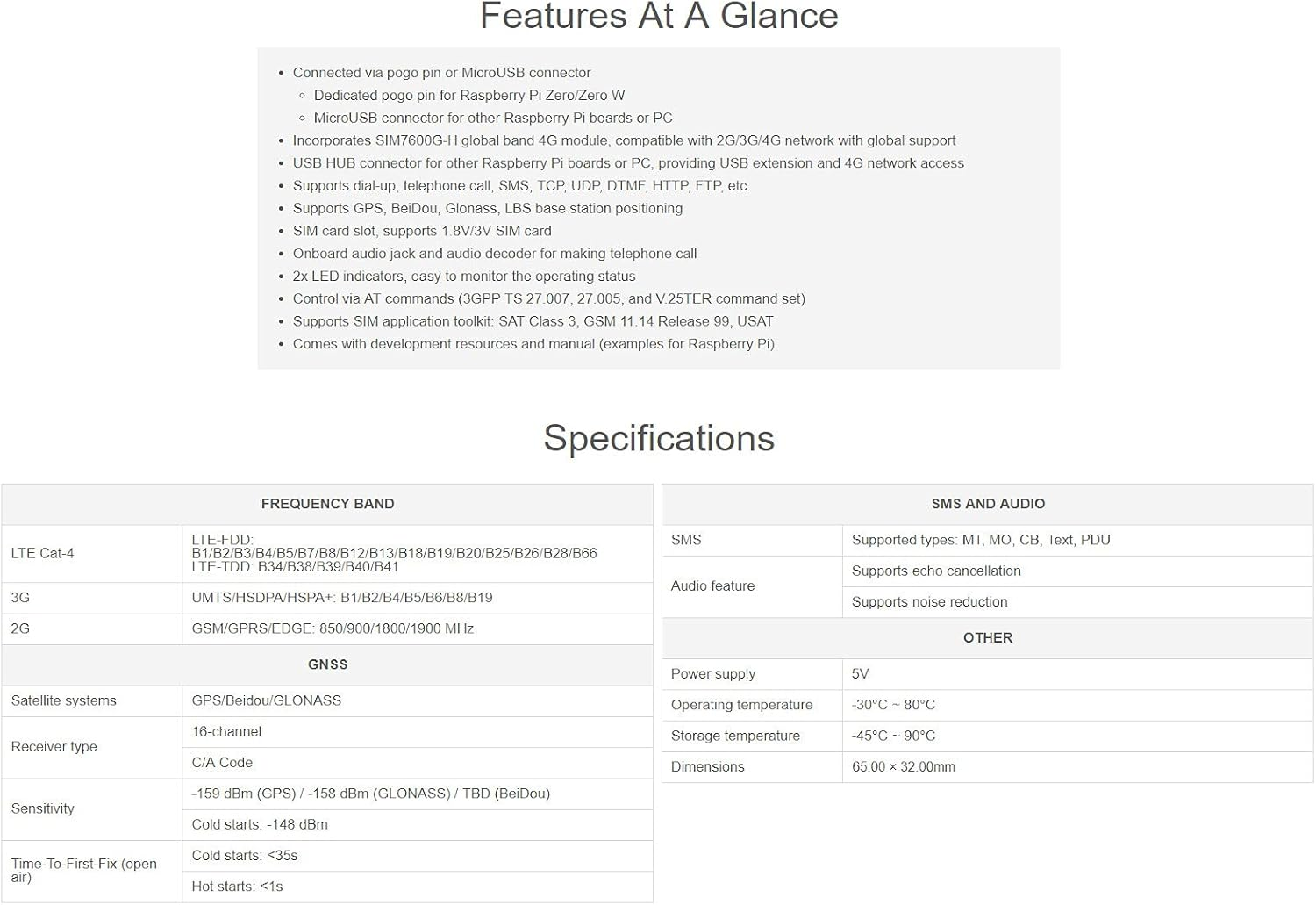 Waveshare SIM7600G-H 4G HAT (B) for Raspberry Pi LTE Cat-4 4G / 3G / 2G Support GNSS Positioning Global Band image number 3