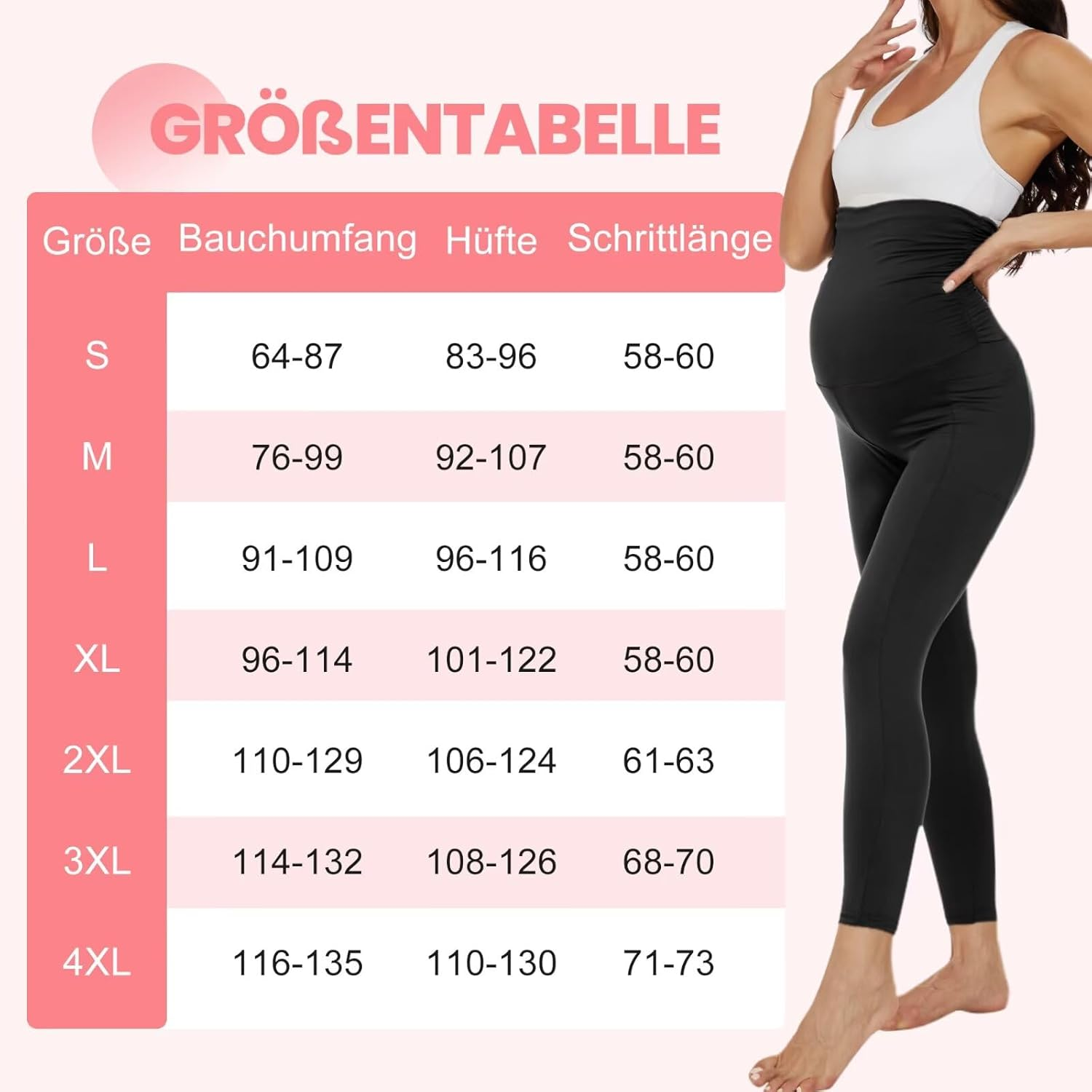 QGGQDD Women'S Thermal Maternity Leggings with Pockets High Waist Pregnancy Winter Opaque Warm Maternity Fashion Leggings Sport for Pregnant Women image number 6