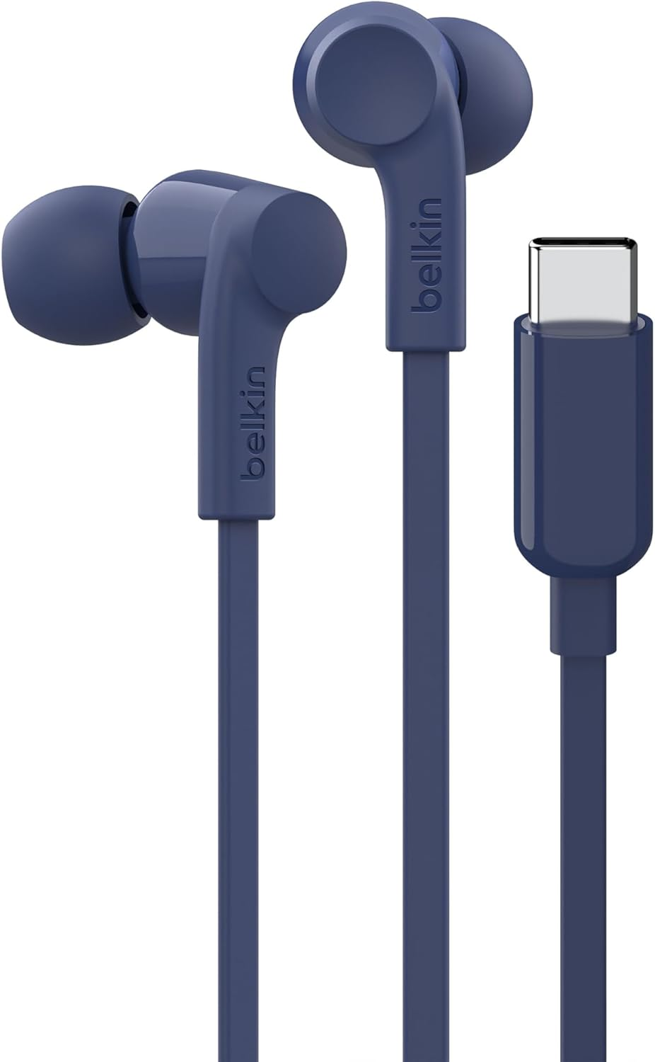 Belkin Soundform Wired Headphones with USB-C Connector, In-Ear Wired Earphones with Microphone - Wired Earbuds for Iphone 15, Ipad Mini, Galaxy S24, Android & More (USB-C Headphones) - Blue