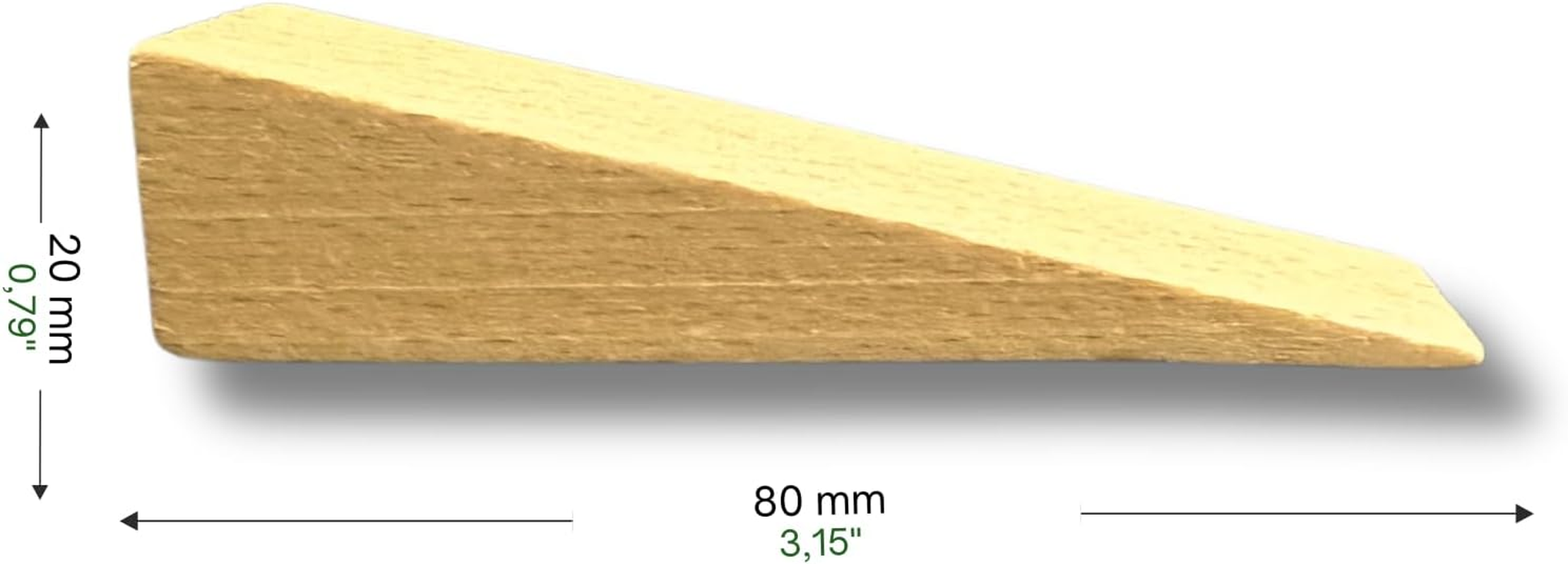 Tolux Wooden Wedges, Hardwood Wedge, Beech Wood Wedge, Wooden Doorstop, Handy Tool in Carpentry, Construction and Various DIY Projects, Size 80X25X20 Mm, Pack of 10 Pcs image number 6