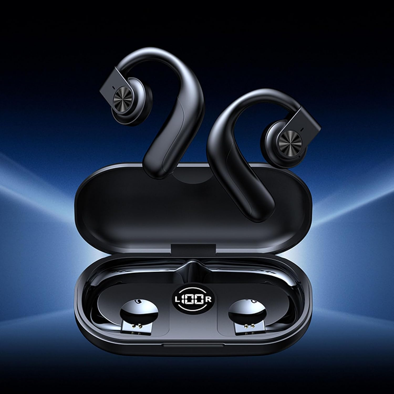 Cuifati Wireless Bone Conduction Headphones 5.3 IPX7 Waterproof Subwoofer Earbuds with Charging Case for Sports image number 1