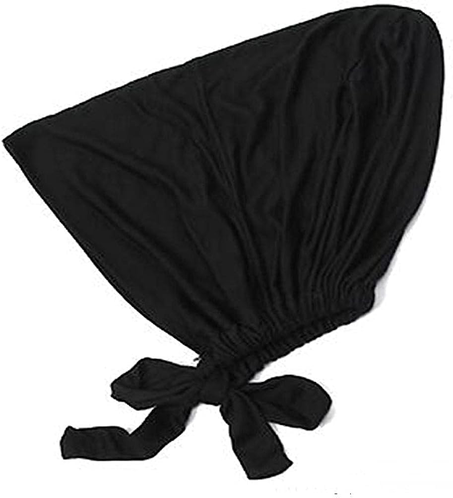 Women under Scarf Hat Hijab Cap, Adjustable Islamic Muslim under Scarf Hijab Cap with Tie-Back Closure image number 3