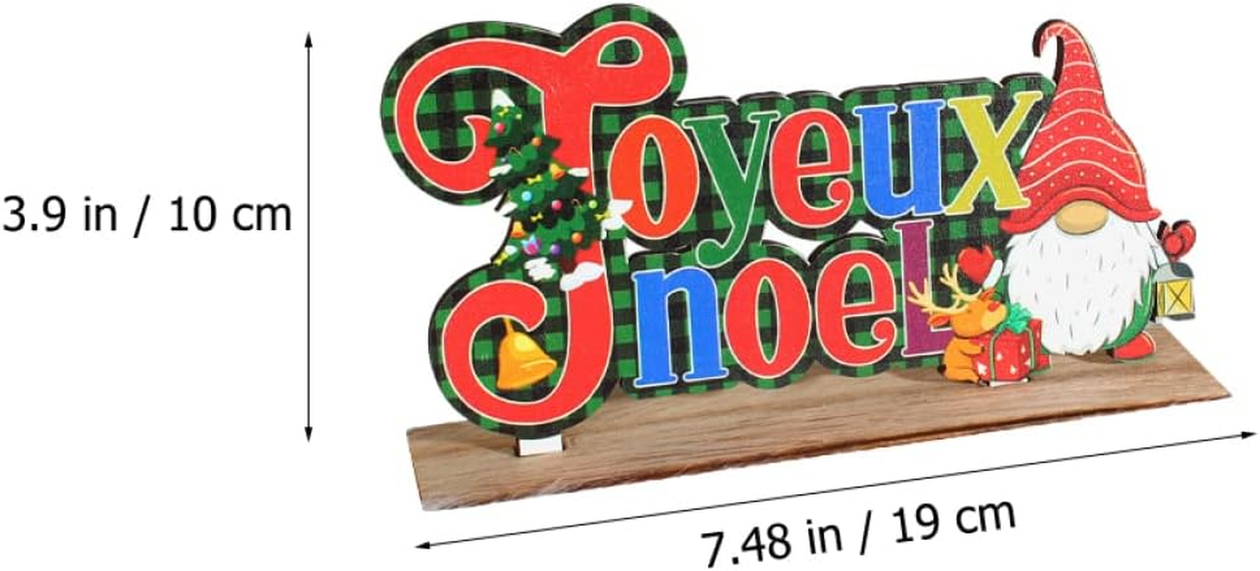 6Pcs Adorable Gnome Decorative Christmas Decors Wooden Ornaments Cartoon Desk Crafts Home Accessory Compact Xmas Decor for Table Display image number 2