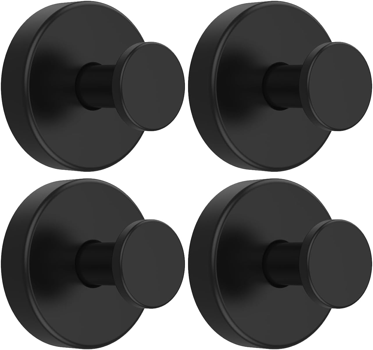 Suction Cup Hooks 4 Pcs Wall Hooks for Bathroom, Shower, Mirror, Towels, No-Drill, Waterproof and Rustproof (Black) 11 image number 2