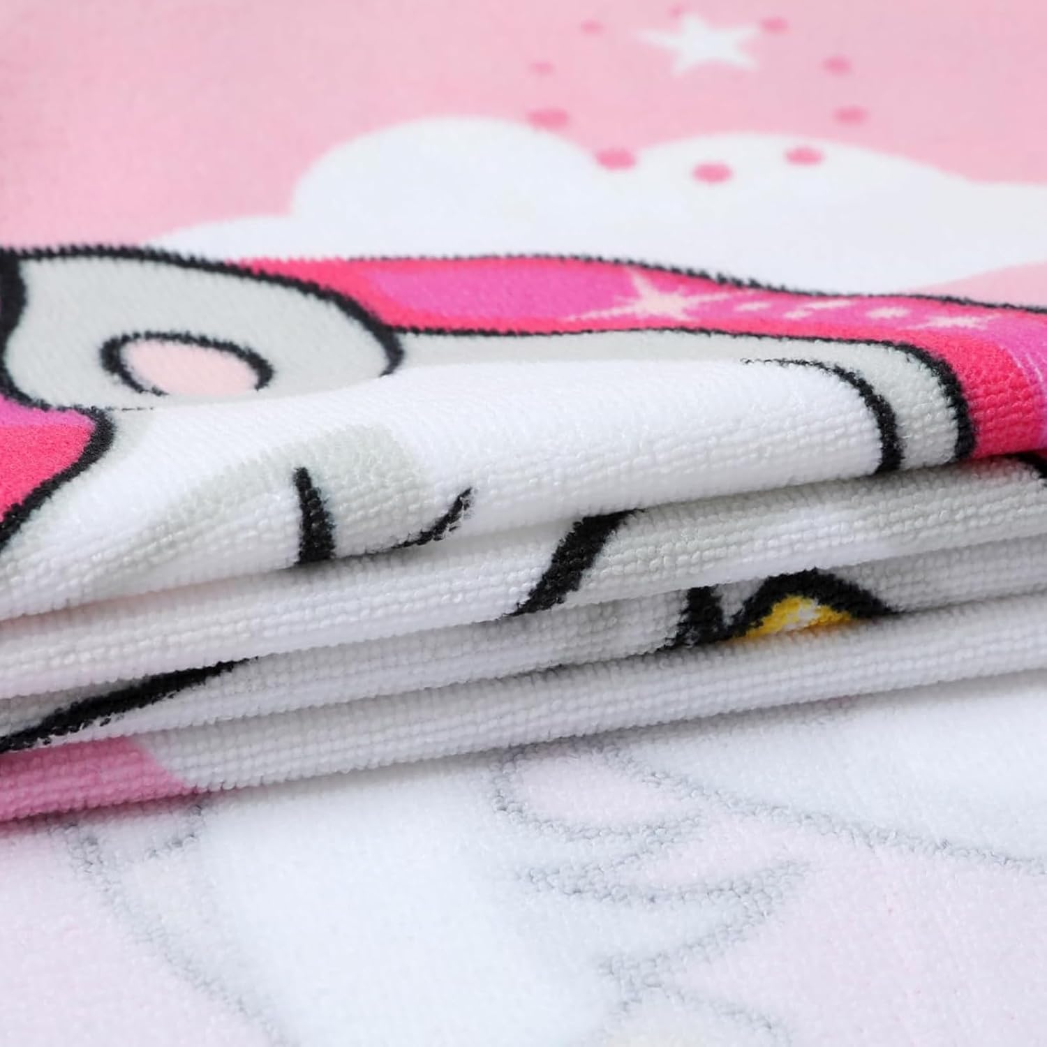 Kids Hooded Poncho Towel - Unicorn Bath Beach Cover-Up for Girls Age 3-8, Soft Microfiber Swim Towel with Snap Closure (75Cm X 150Cm, 350G) image number 3