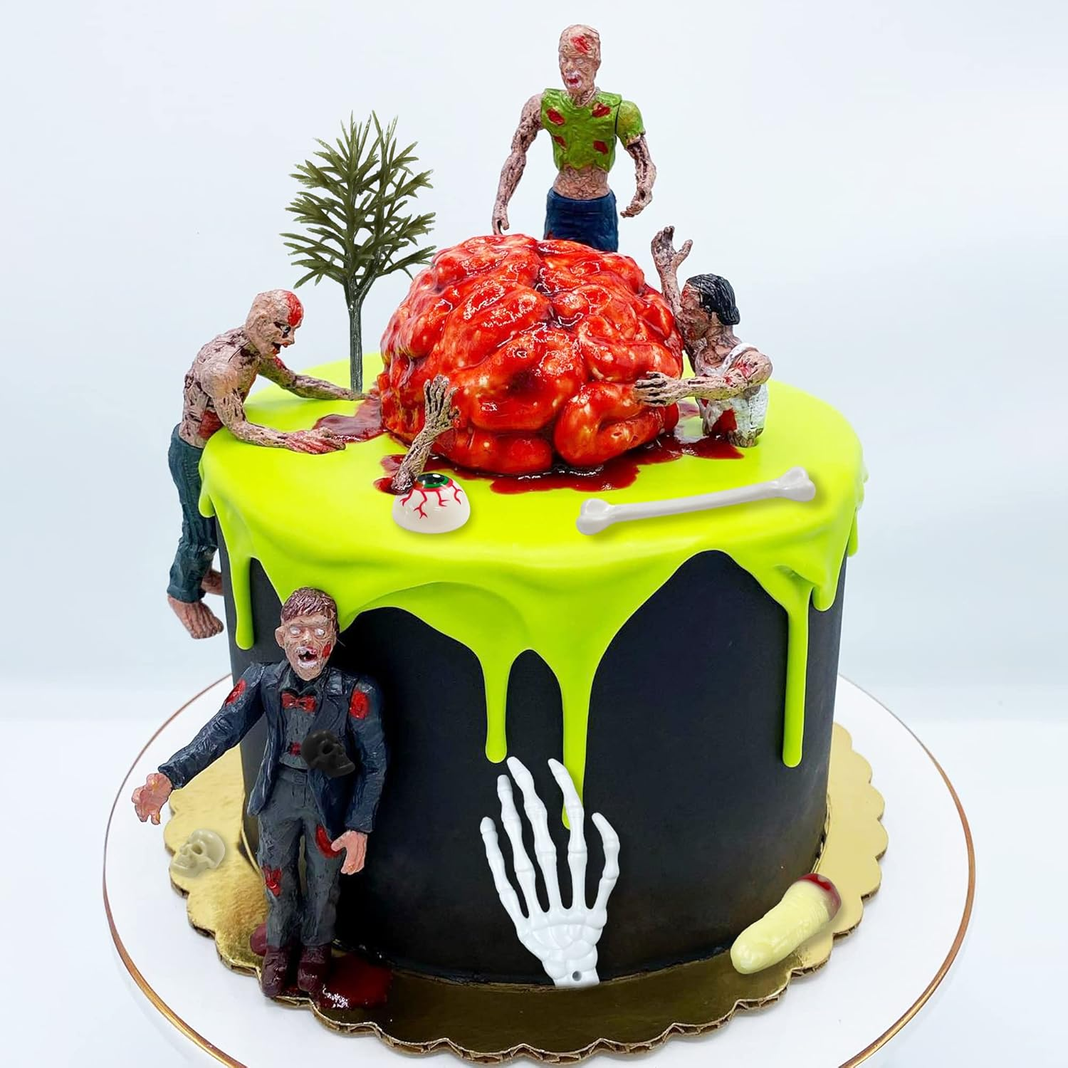 17 PCS Zombie Cake Decoration Toppers and Figures - Themed Party Decorations for Birthday and Wedding Cake image number 6