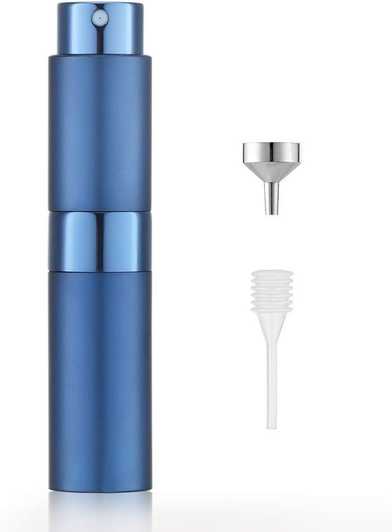 Travel Perfume Atomizer Spray Bottle (8Ml) Set - Twisting Concealed Mouth Design | Refillable Empty Bottle for Perfume and Aftershave Travel & Handbag (Perfume Atomizer-Matte Black)