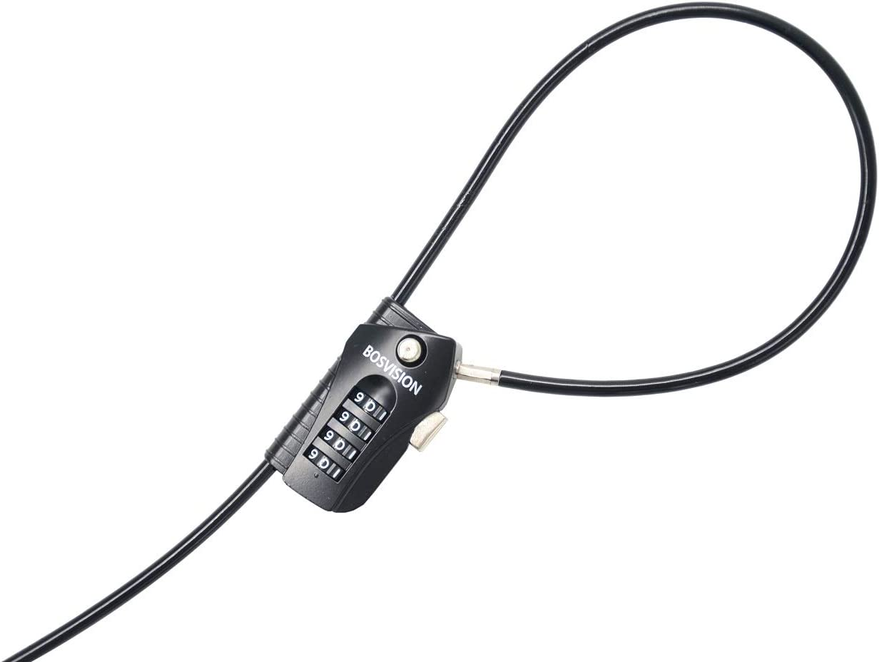 Bosvision 4-Digit Combination Padlock with Cable of 2 End Loops (Loop Cable Lock) for Bike, Ski, Camping, Garden, Warehouse and Factory image number 4