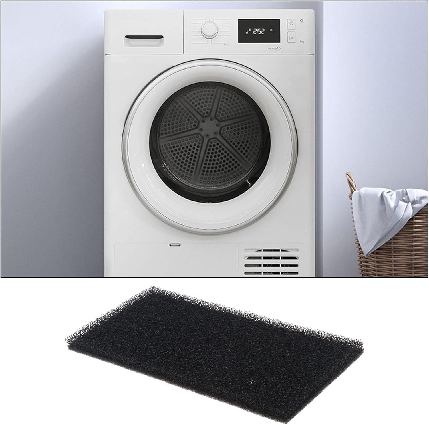 Emsea 2Pcs Foam Sponge Filters Replacement 481010716911 8015250474909 Compatible with Whirlpool Filters Heat Pump Dryer Filter 230X115X 14Mm image number 6