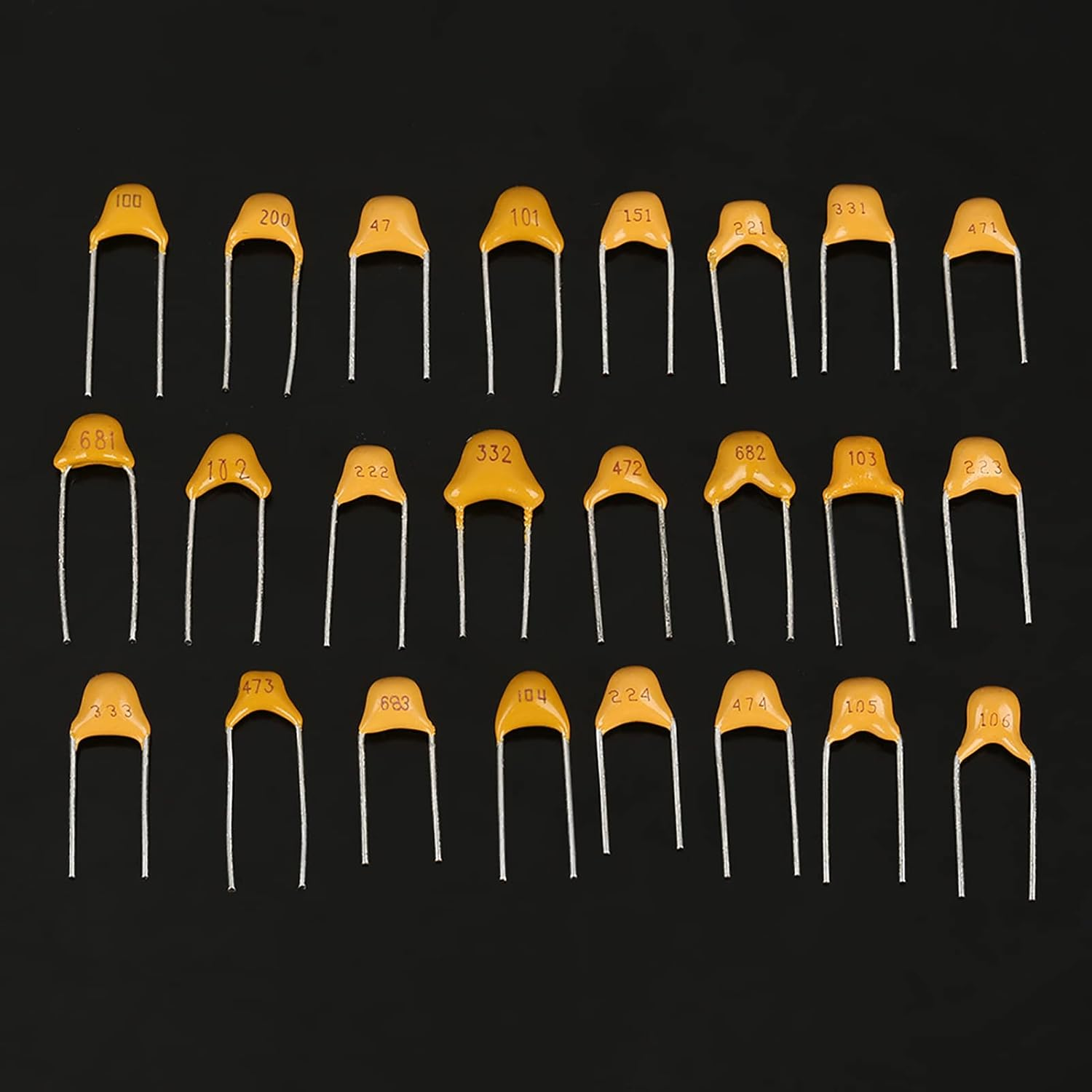 1200Pcs 24 Values 50V Capacitor Assortment, Compact and High-Capacitance Capacitors for Electronics Enthusiasts, Mattjo with Transparent Box for Easy Storage image number 4