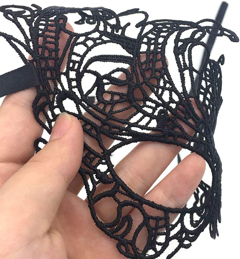 Imapo Masquerade Mask for Women, 2 Pack Mardi Gras Party Lace Masks, Prom Princess Venetian Masks - Black image number 1