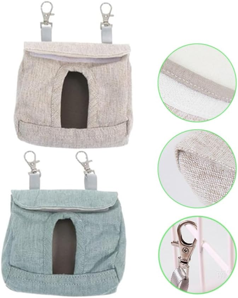 2 Pieces Rabbit Hay Feeder Bag, Guinea Pig Hay Feeder Bag, Rabbit Bunny Hamster Chinchilla Feeder Holder Cage, Small Animal Hanging Food Storage(M) image number 3