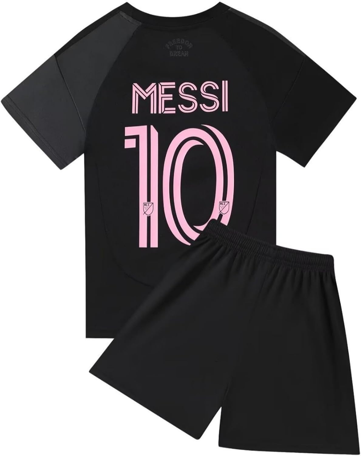 Soccer Jersey for Youth, Football Sportswear Uniforms Suit with Socks, Fans Gift T-Shirt (Big & Tall, Grey Black, 9-10 Years)