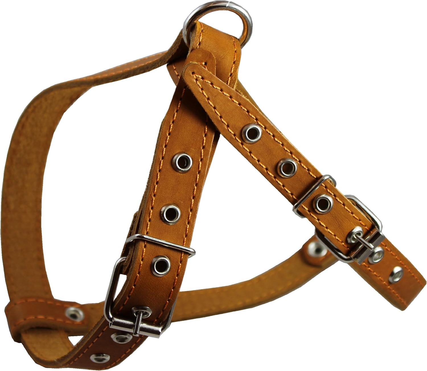 Tan Real Leather Dog Harness Medium. 21"-25" Chest, 1" Wide Straps image number 4