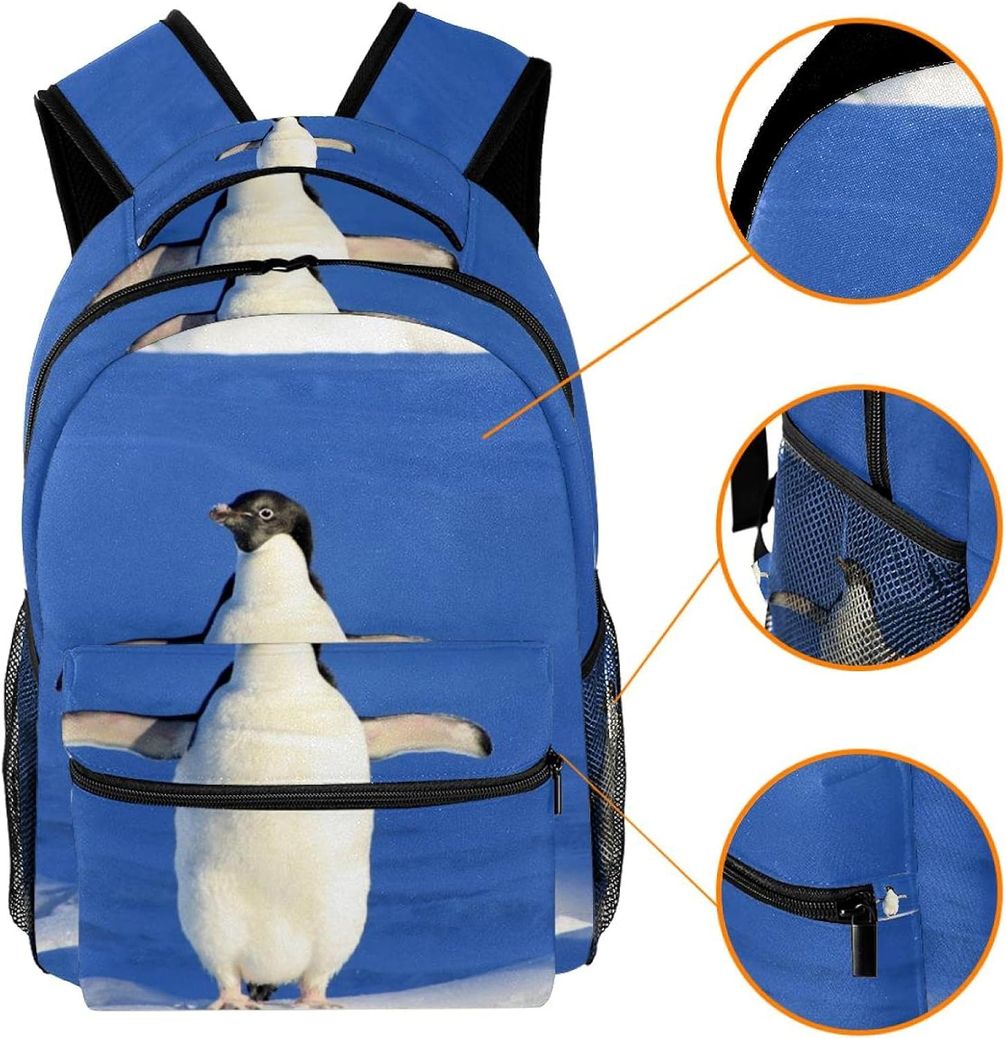 Penguin Backpack Students Shoulder Bags Travel Bag College School Tote Backpacks image number 3