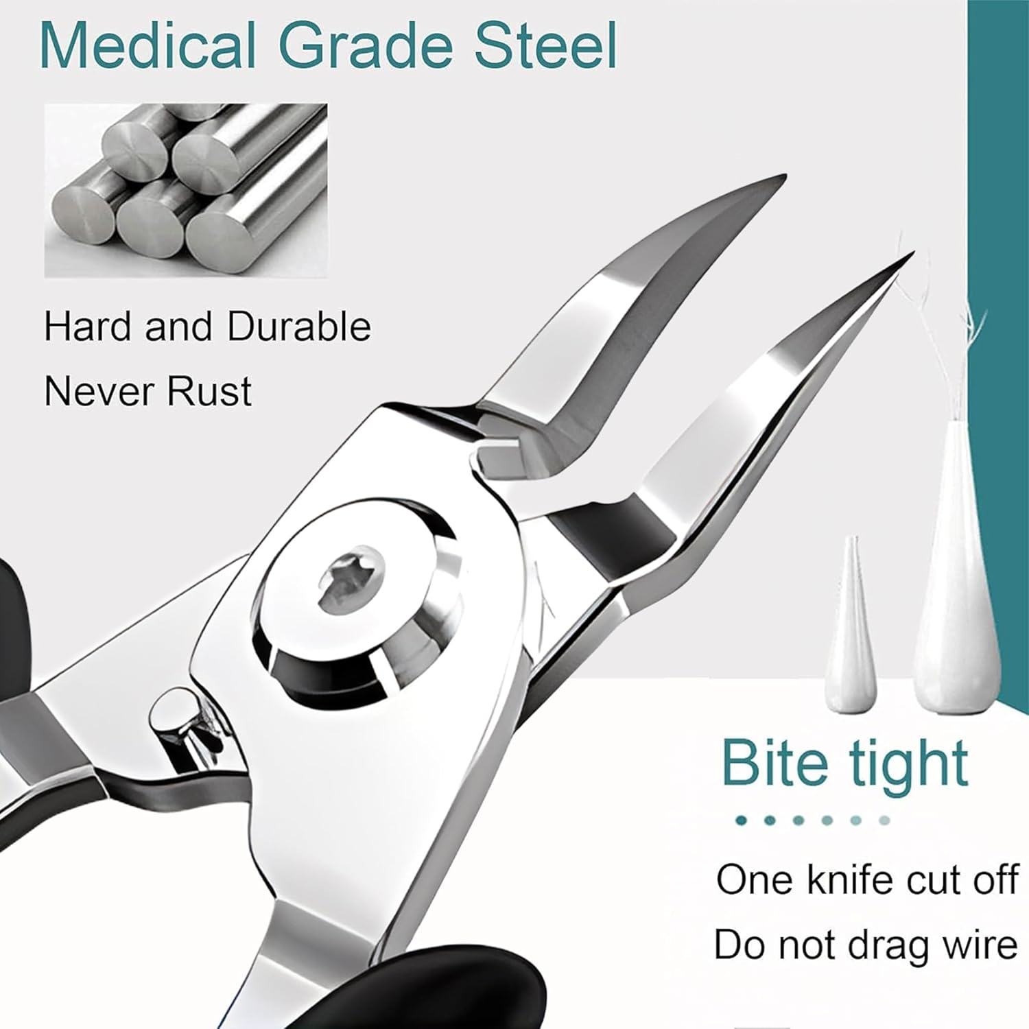 Winerstony Ingrown Toenail Clippers (Upgrade), Steel Nail Clippers for Professional Podiatrist, Unique Long Handle Curved Blade Tool for Thick & Ingrown Nails, Suitable for Men, Women and Elderly