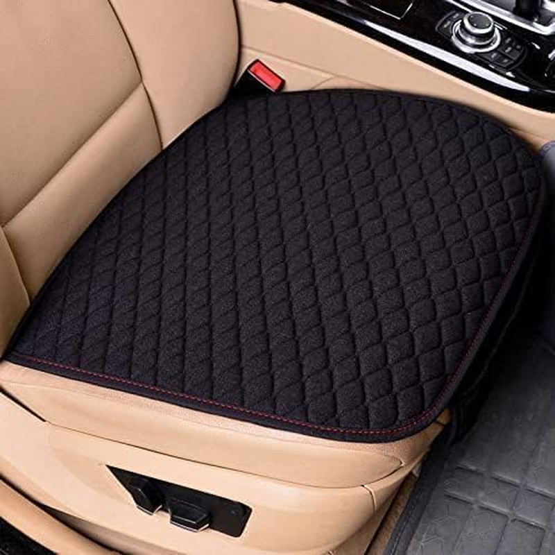 Car Front Seat Cover Cushion Pad with Storage Pocket,1Pc Car Seat Front Pad Auto Front Seat Protector Pad with Storage Pocket,Front Bottom Seat Protector Pad Car Seat Cover with Storage Pocket,Black image number 2