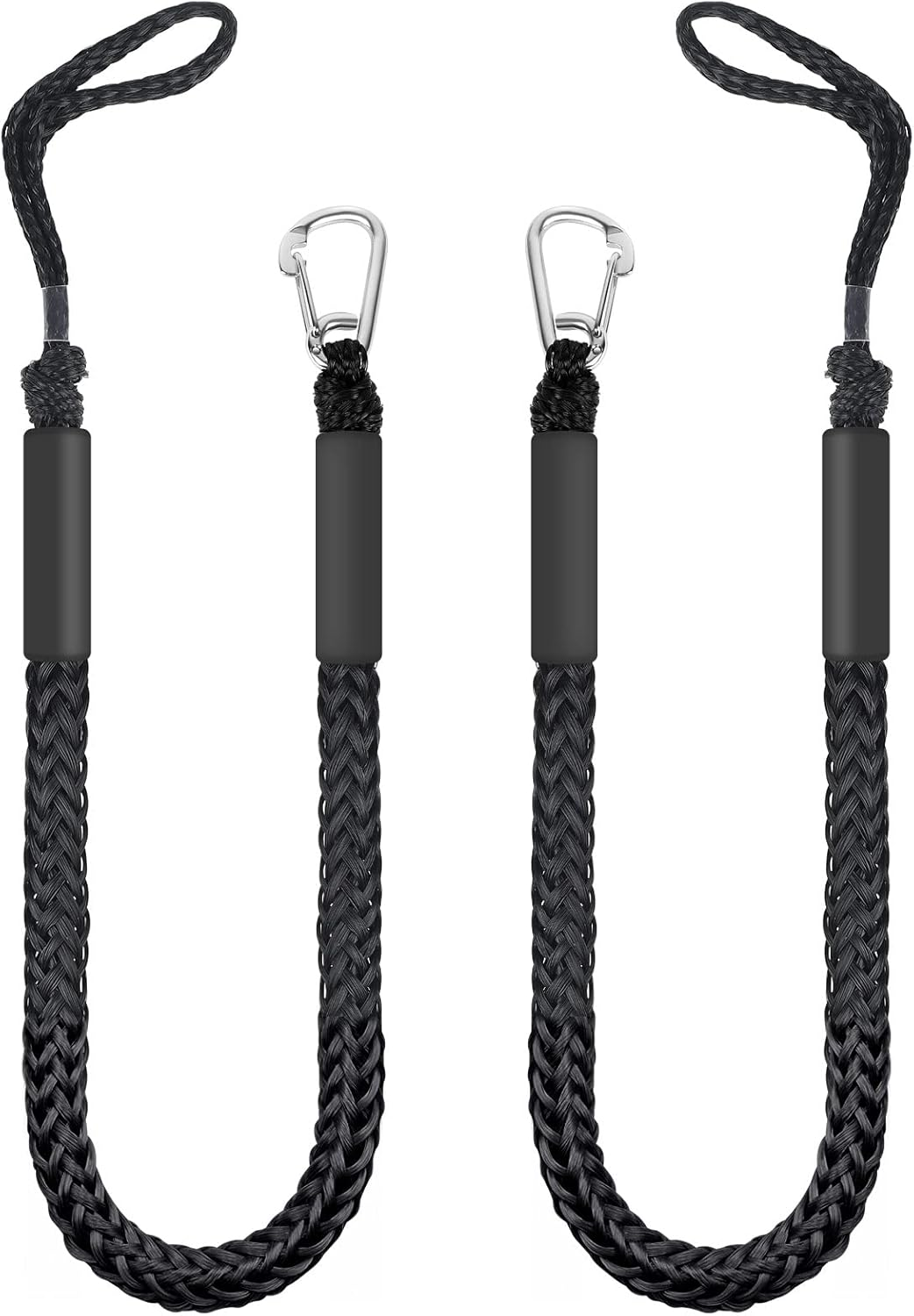 4 Pack Bungee Boat Dock Lines Mooring Rope Bungee Shock Cords Docking Rope Clip for Pwc,Jet Ski,Pontoon,Kayak,Canoe,Power Boat,Watercraft 4 Feet