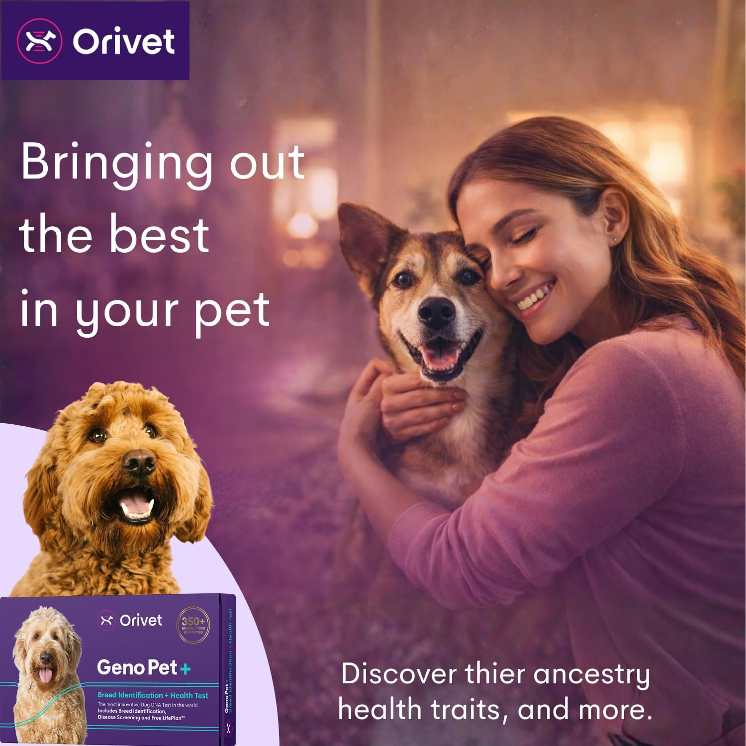 ORIVET Dog DNA Test Kit for Breed Identification & Genetic Health &ndash; 365+ Breeds, Puppy DNA Test, Mixed Breed Testing, Trait & Ancestry Report, at Home Cheek Swab, Vet Approved (ORIVET Genopet Plus) image number 6