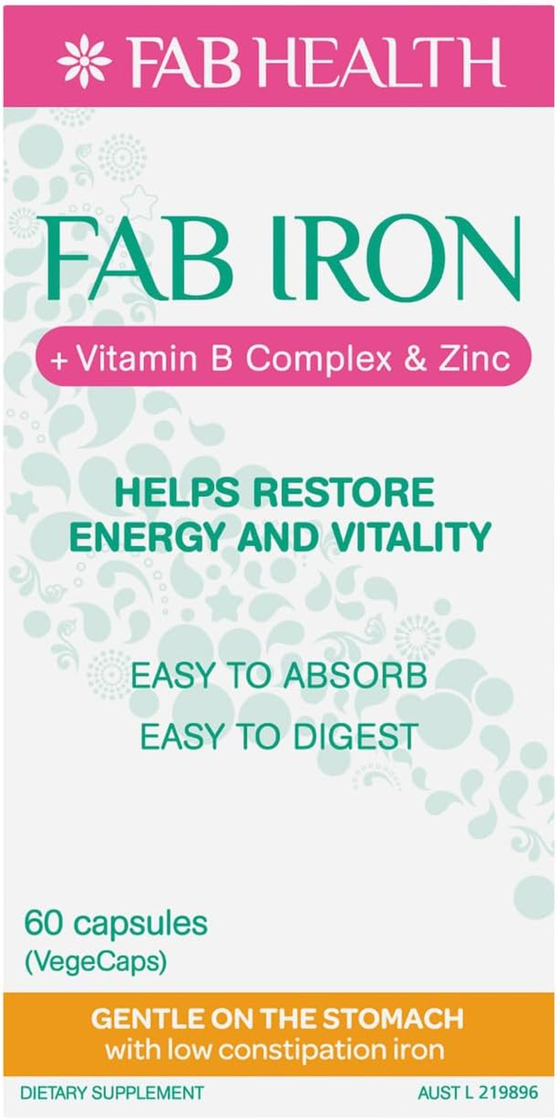 Fab Iron + Vitamin B Complex & Zinc Cap X 60 image number 2