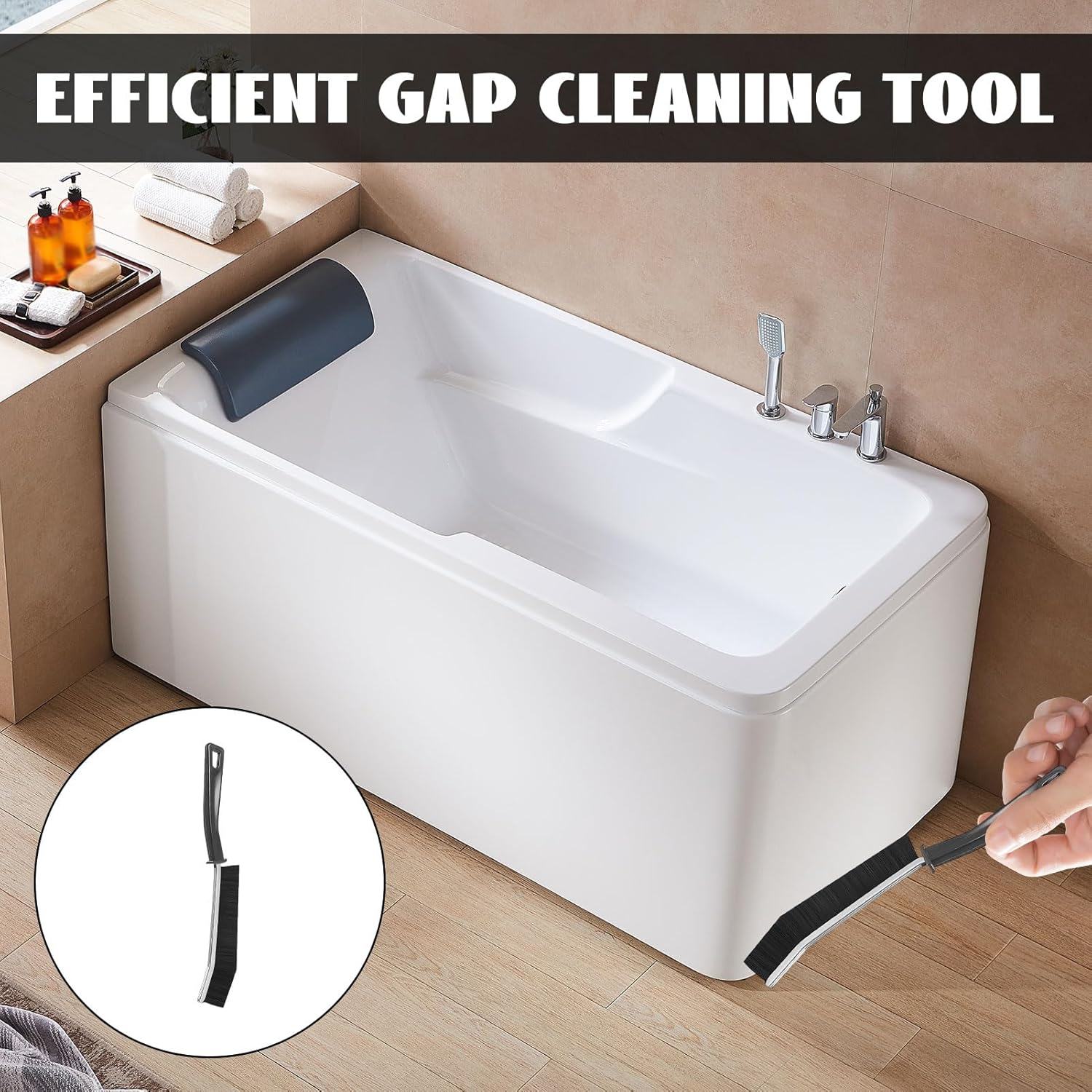 Crevice Cleaning Brush, 8Pcs Grout Brush, Multifunctional Brush Cleaning Tool, Hard Bristle Crevice Cleaning Brush, Cleaning Brush Tool for Window Track, Shower, Kitchen, Toilet image number 3