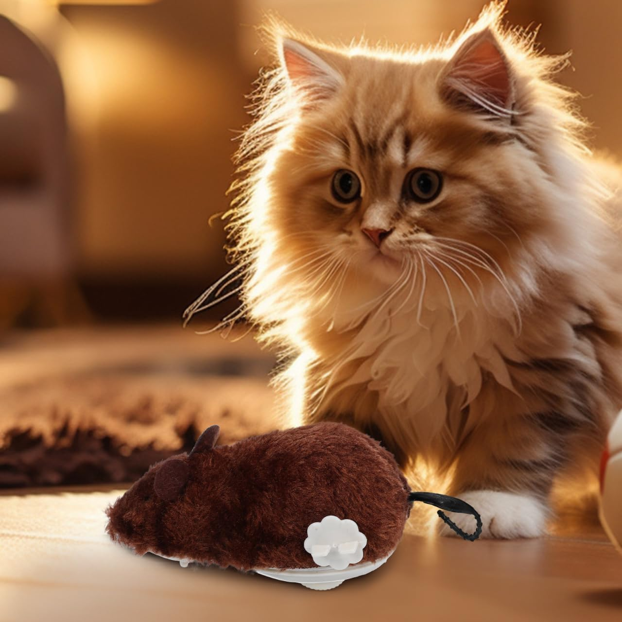 Sosoport Cute Wind-Up Mice Toys 4 Pack Interactive Toys for Cats No Battery Needed Safe for Boys and Girls Random Color image number 1